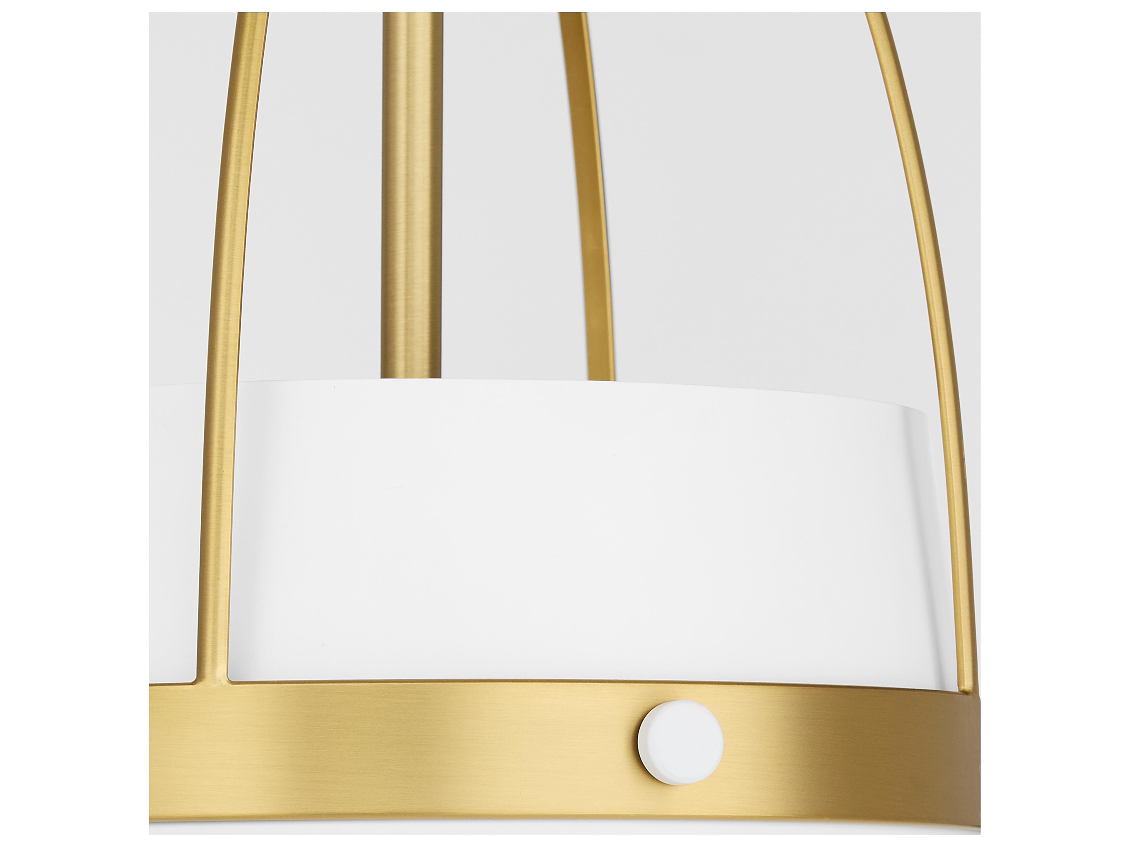 Quorum Pruitt 3-Light Studio White Aged Brass Dome Pendant