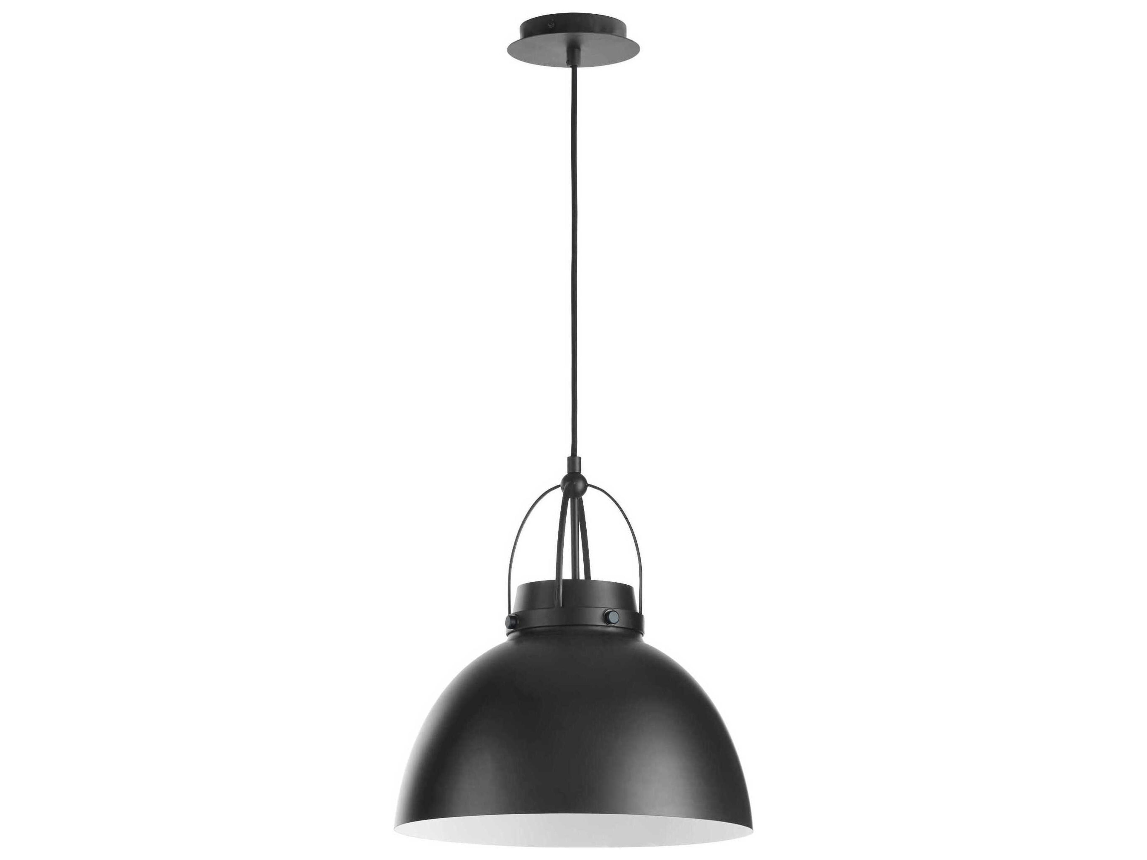 1-Light Matte Black Dome Pendant