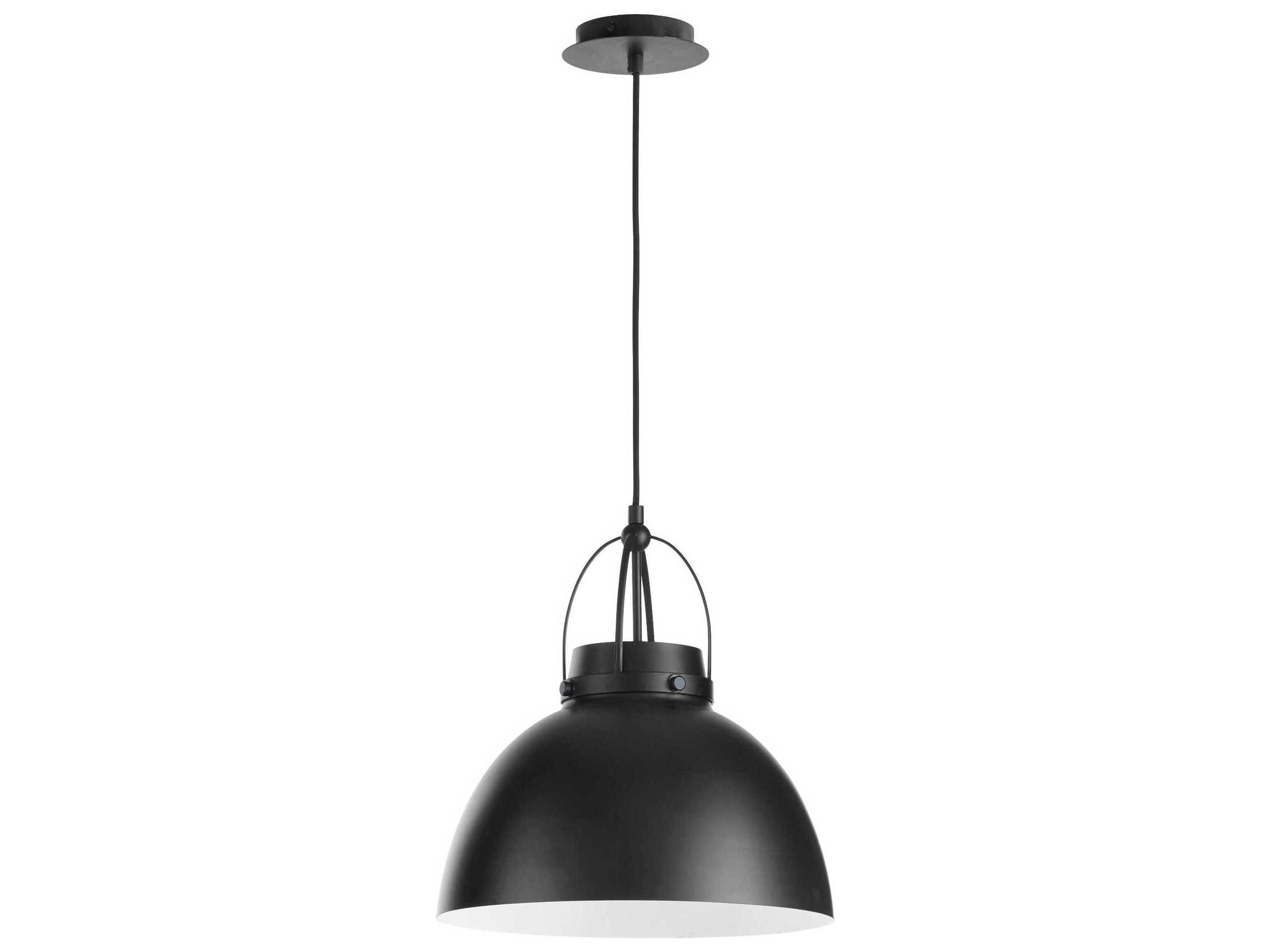 Quorum 1-Light Matte Black Dome Pendant