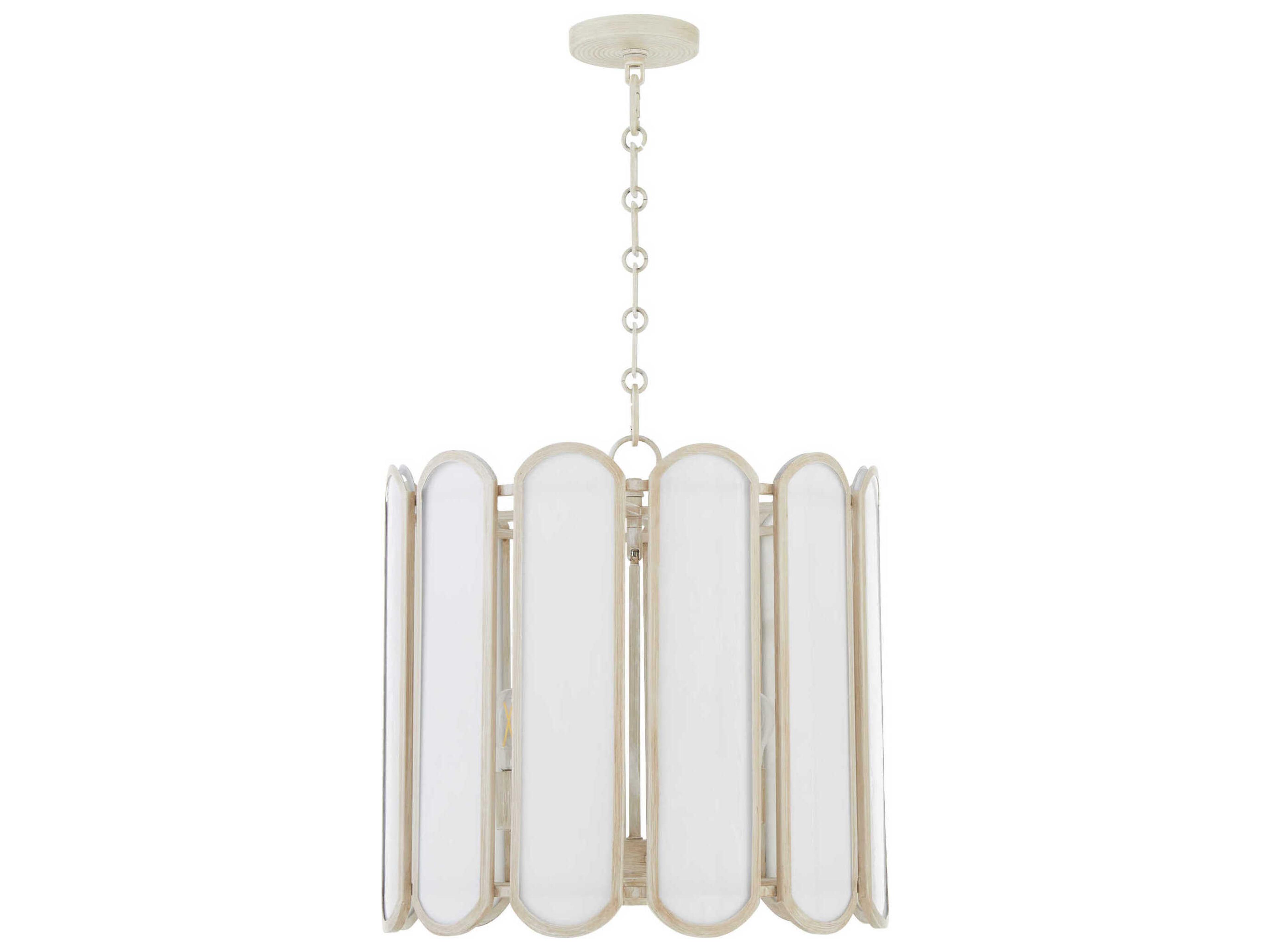 Belleview 4-Light Washed Oak Off White Pendant
