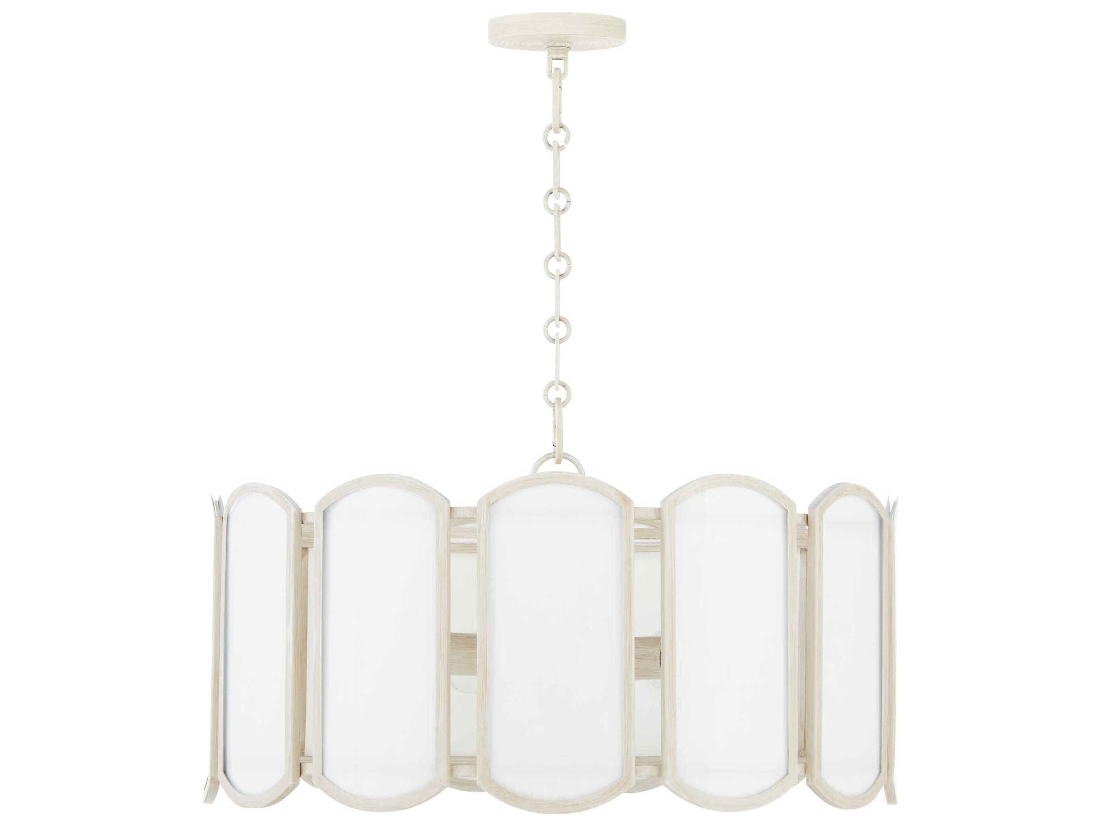 Belleview 5-Light Washed Oak Off White Pendant