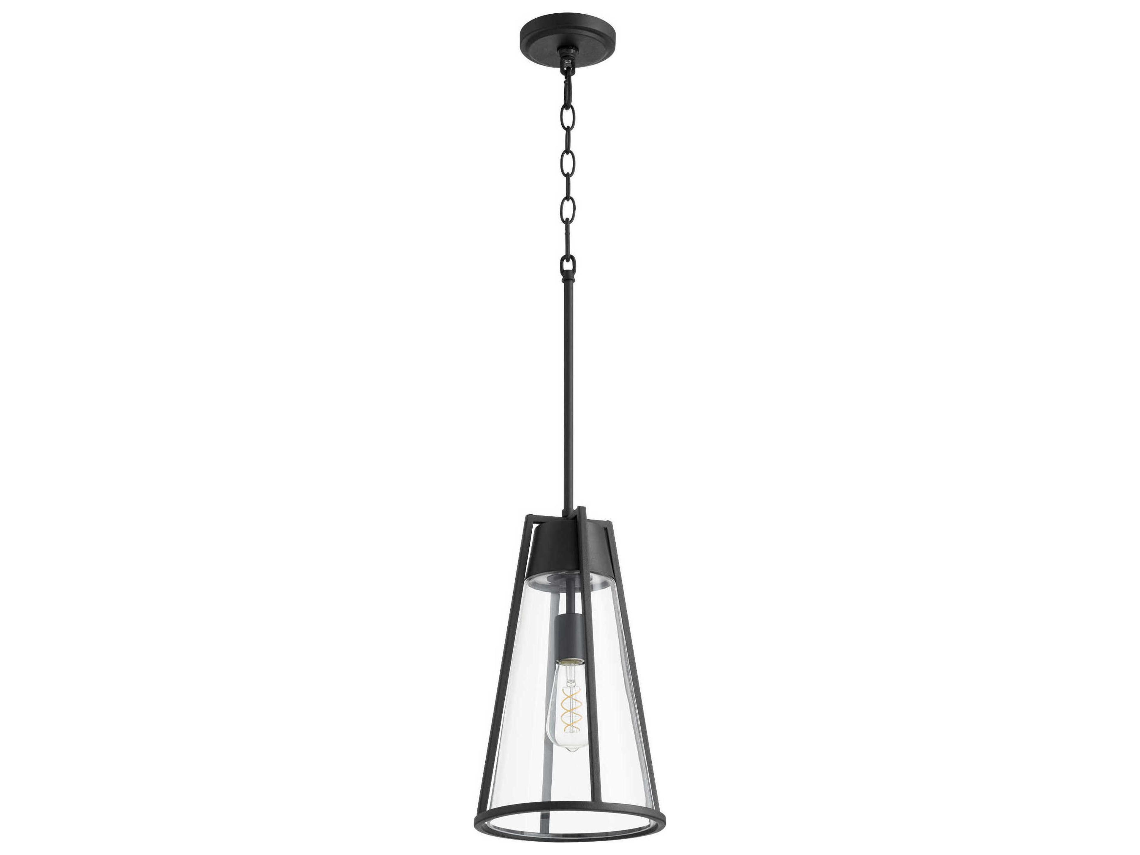 1-Light Noir Black Geometric Mini Pendant