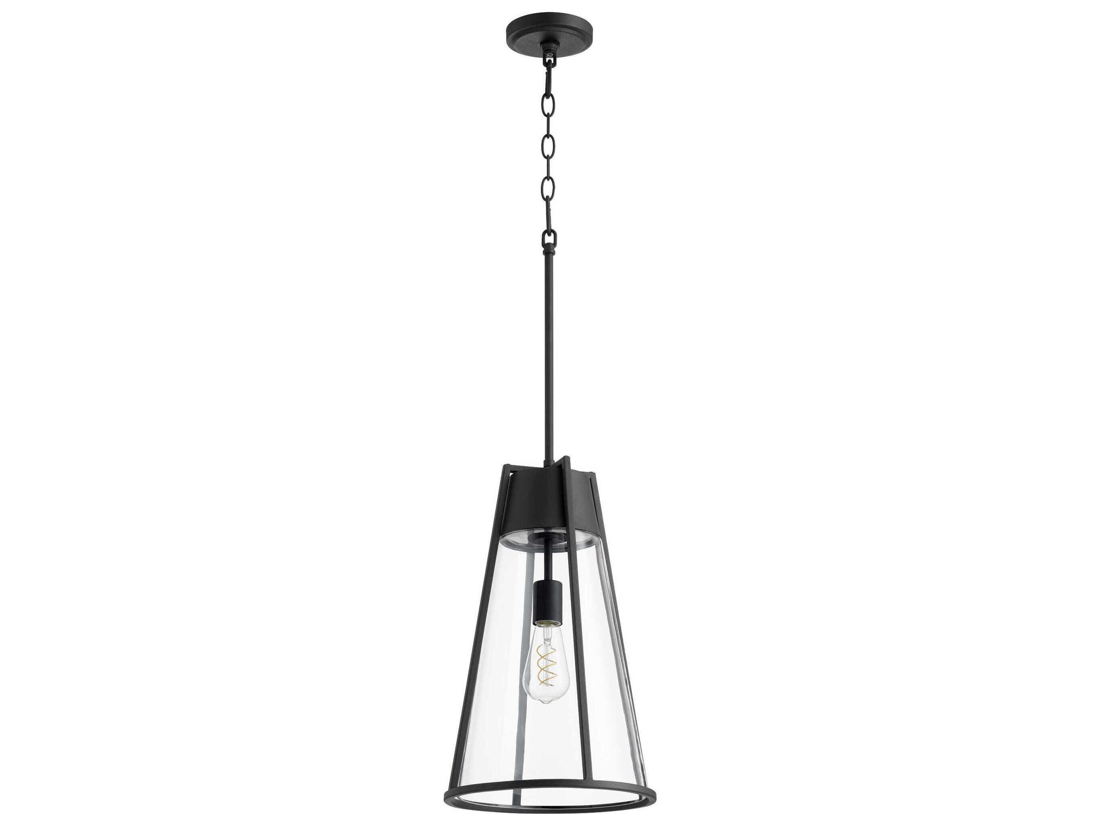 1-Light Noir Black Geometric Mini Pendant