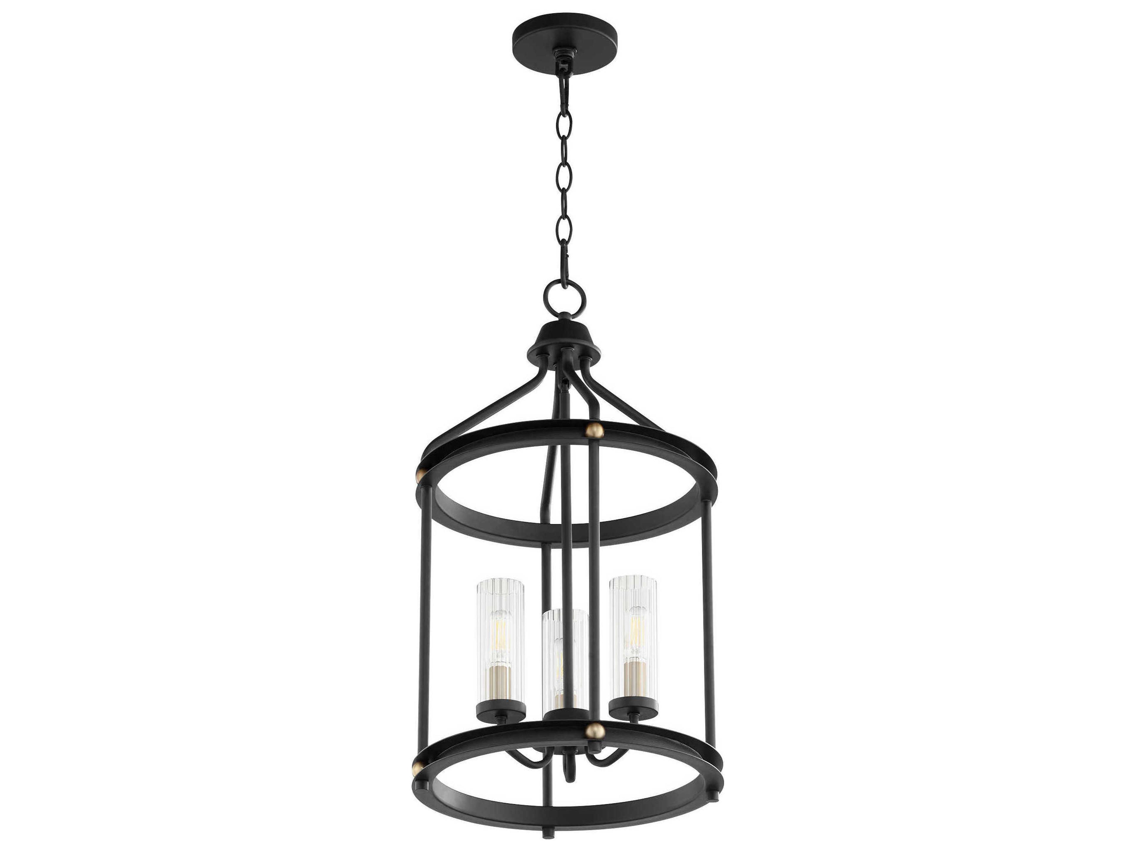 Empire 3-Light Textured Black W Aged Brass Candelabra Chandelier