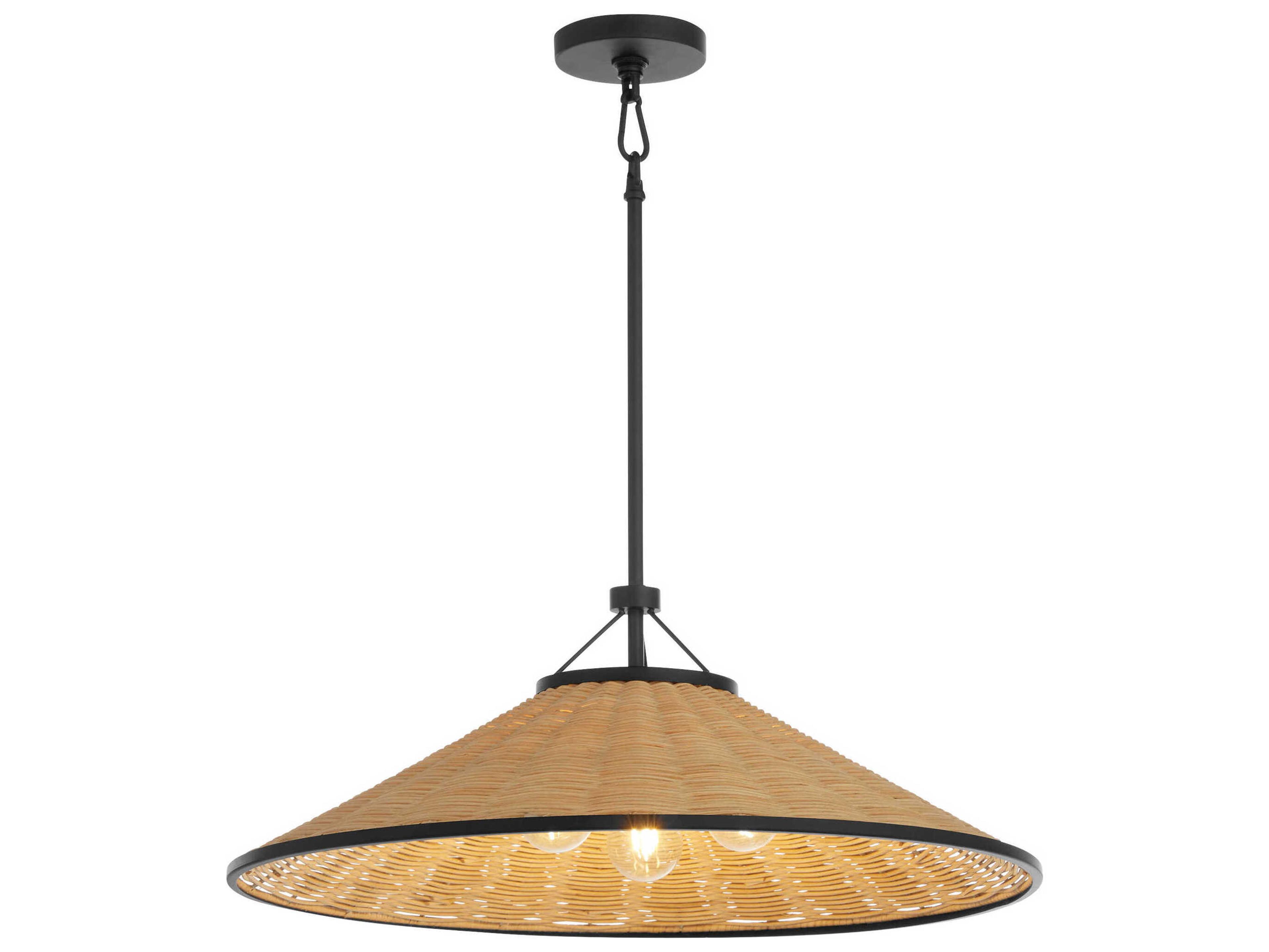 Quorum Cona 3-Light Matte Black Pendant