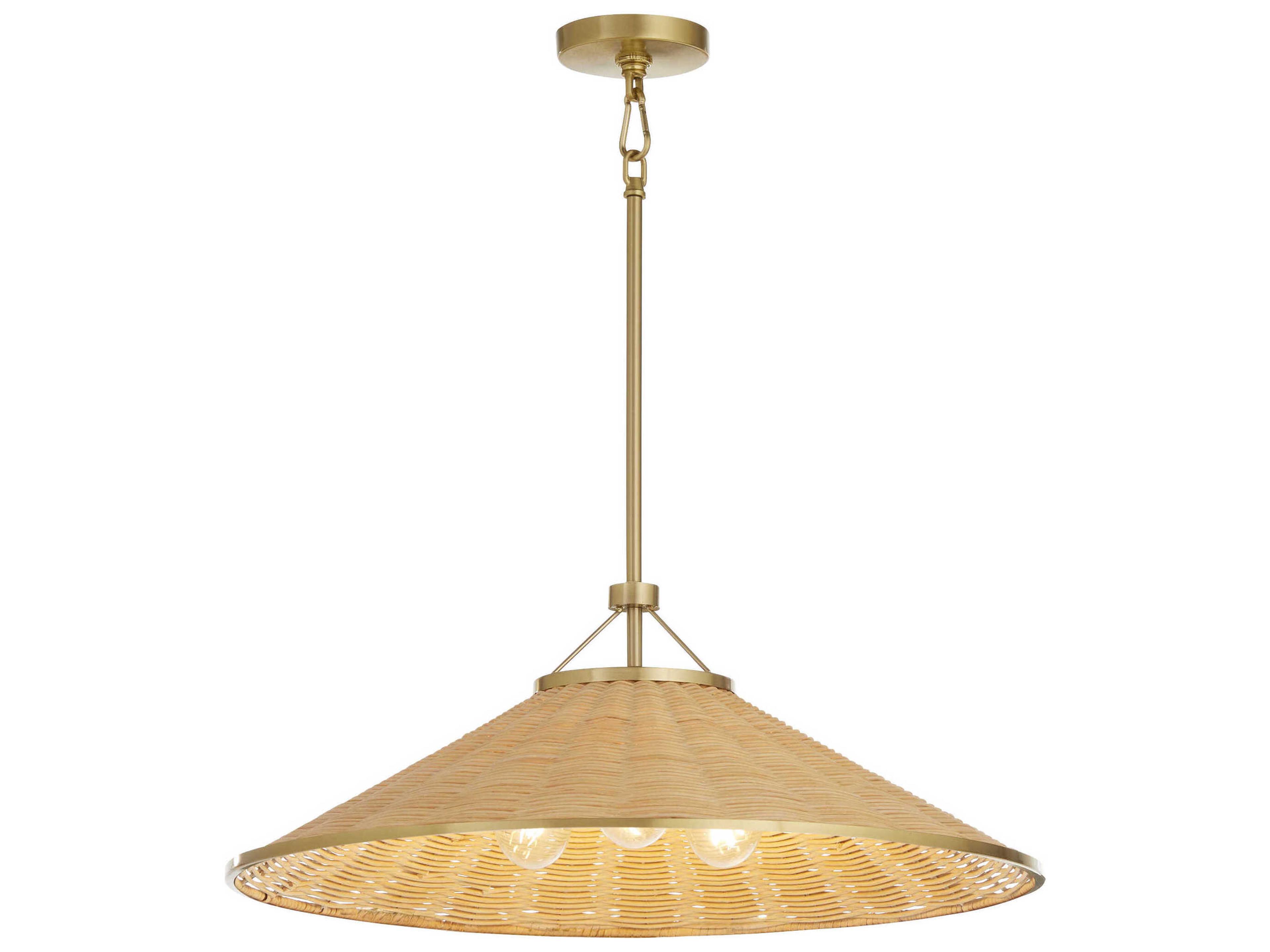 Quorum Cona 3-Light Aged Brass Pendant