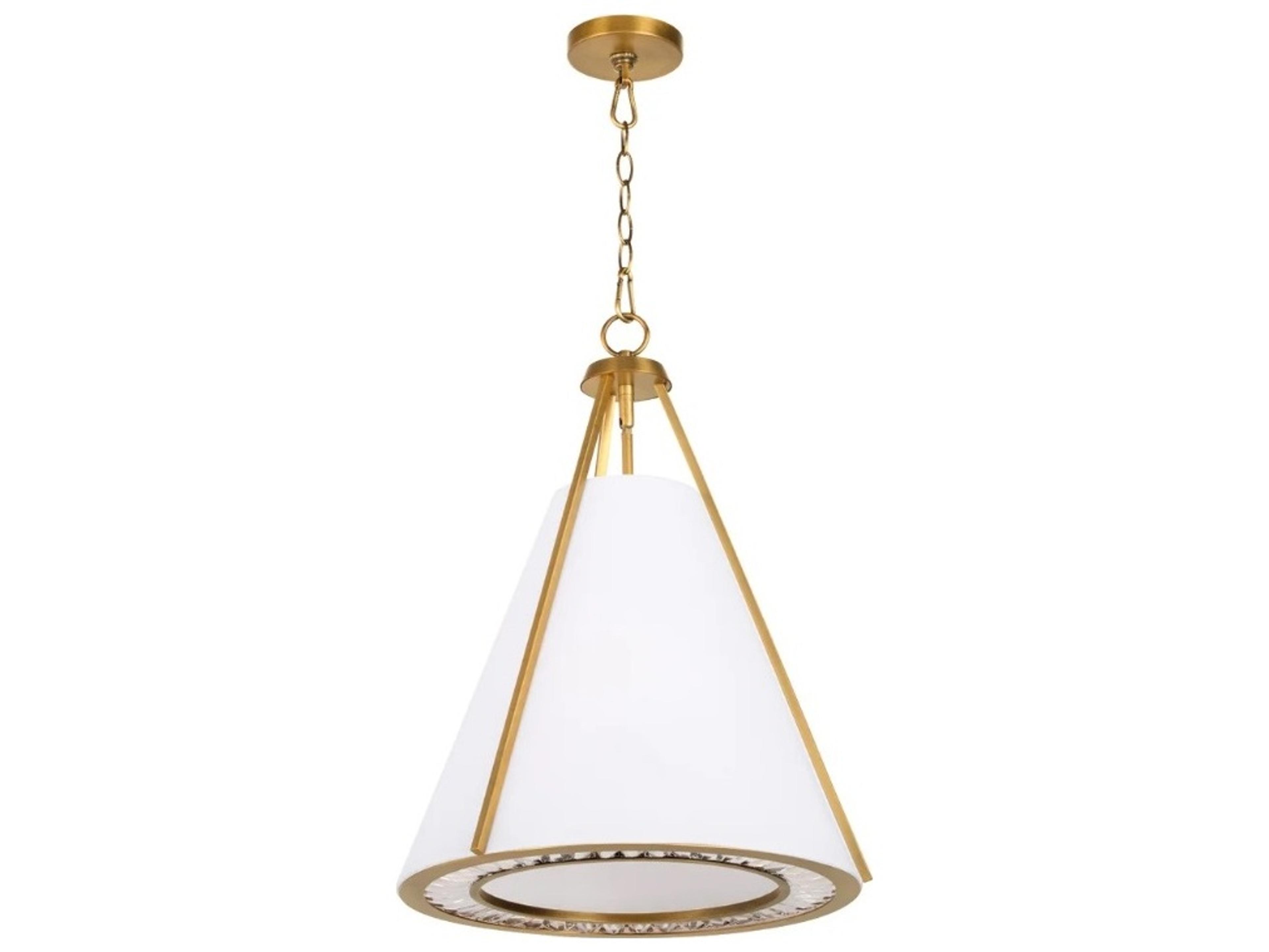 Gorham 3-Light Brushed Brass Pendant