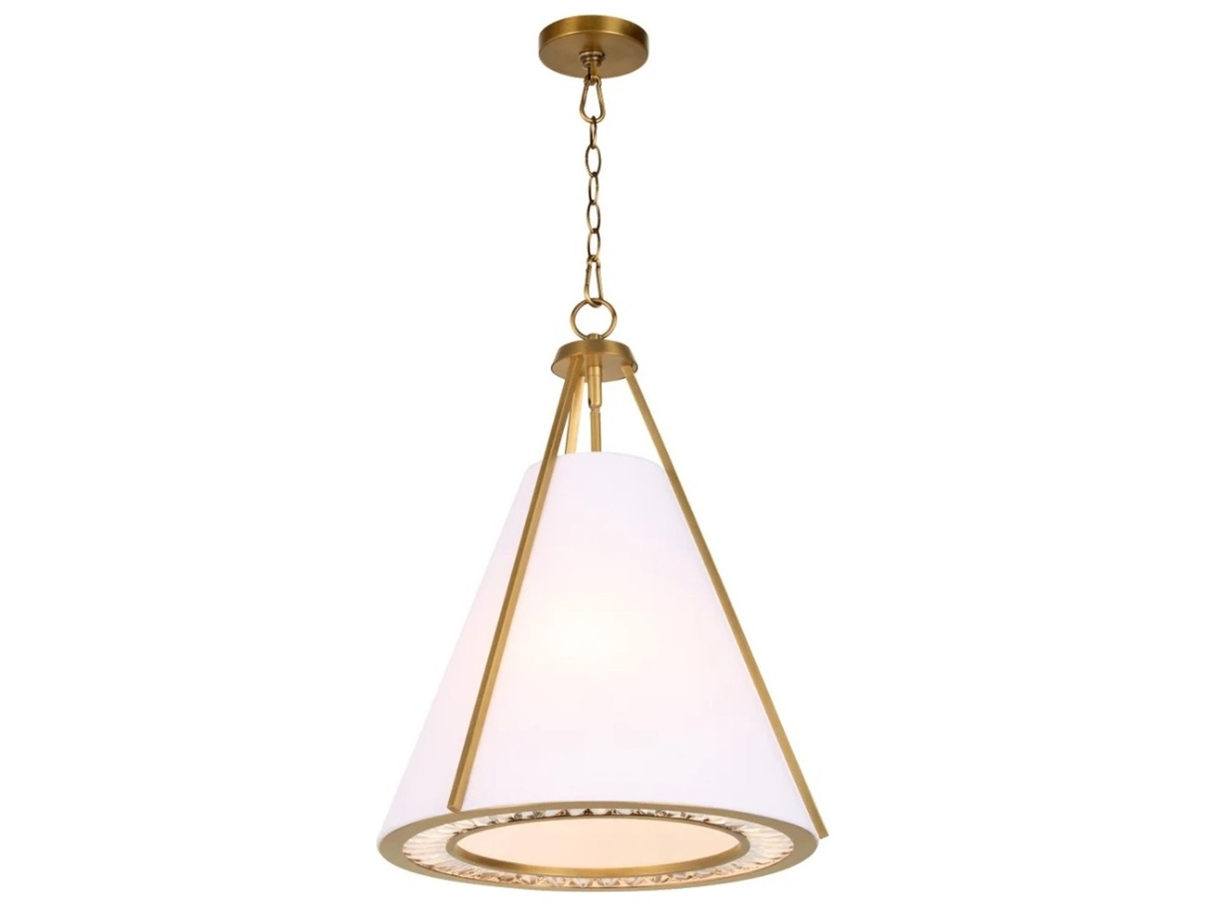 Quorum Gorham 3-Light Brushed Brass Pendant
