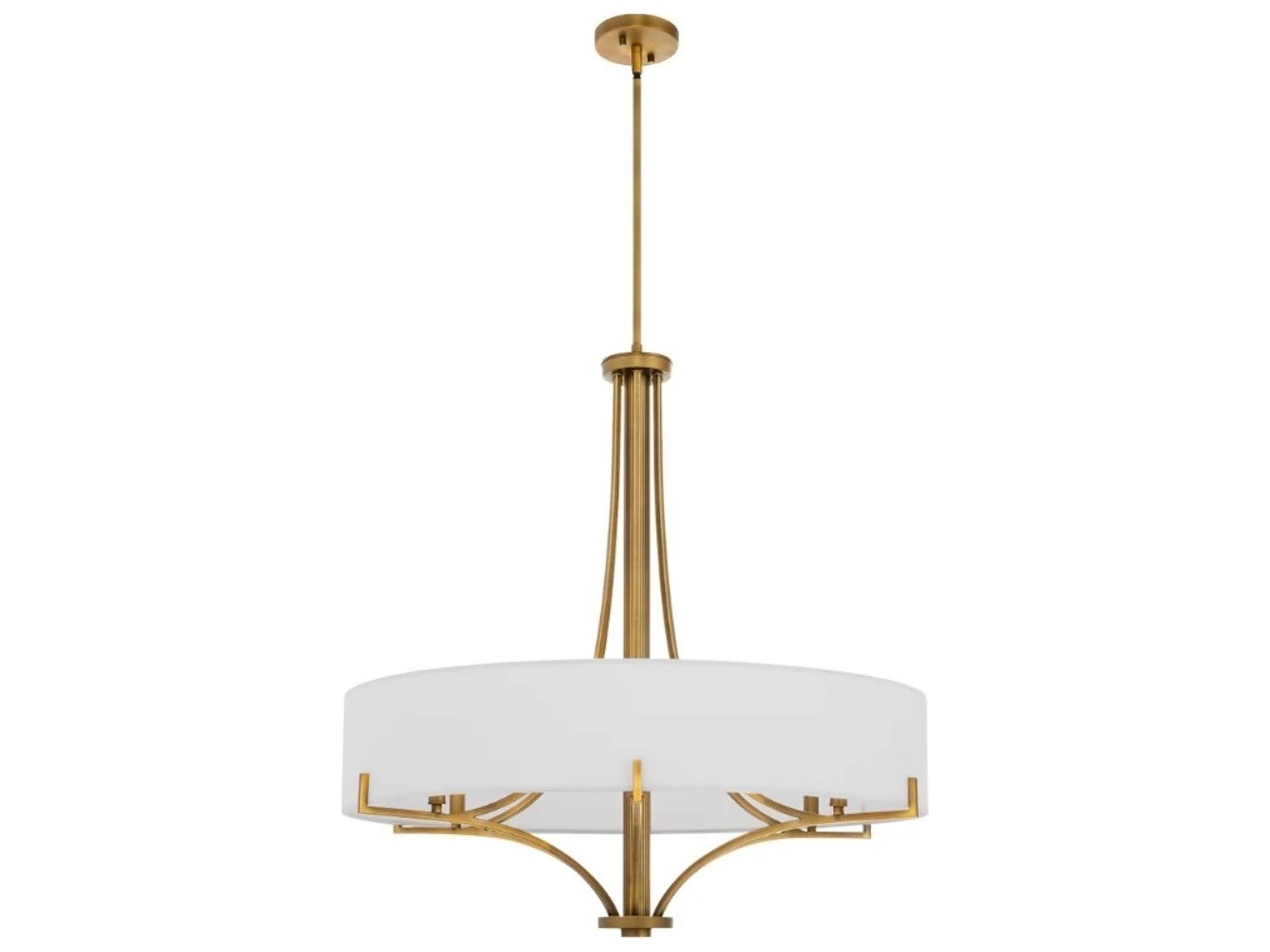 Imperial 6-Light Brushed Brass Drum Pendant