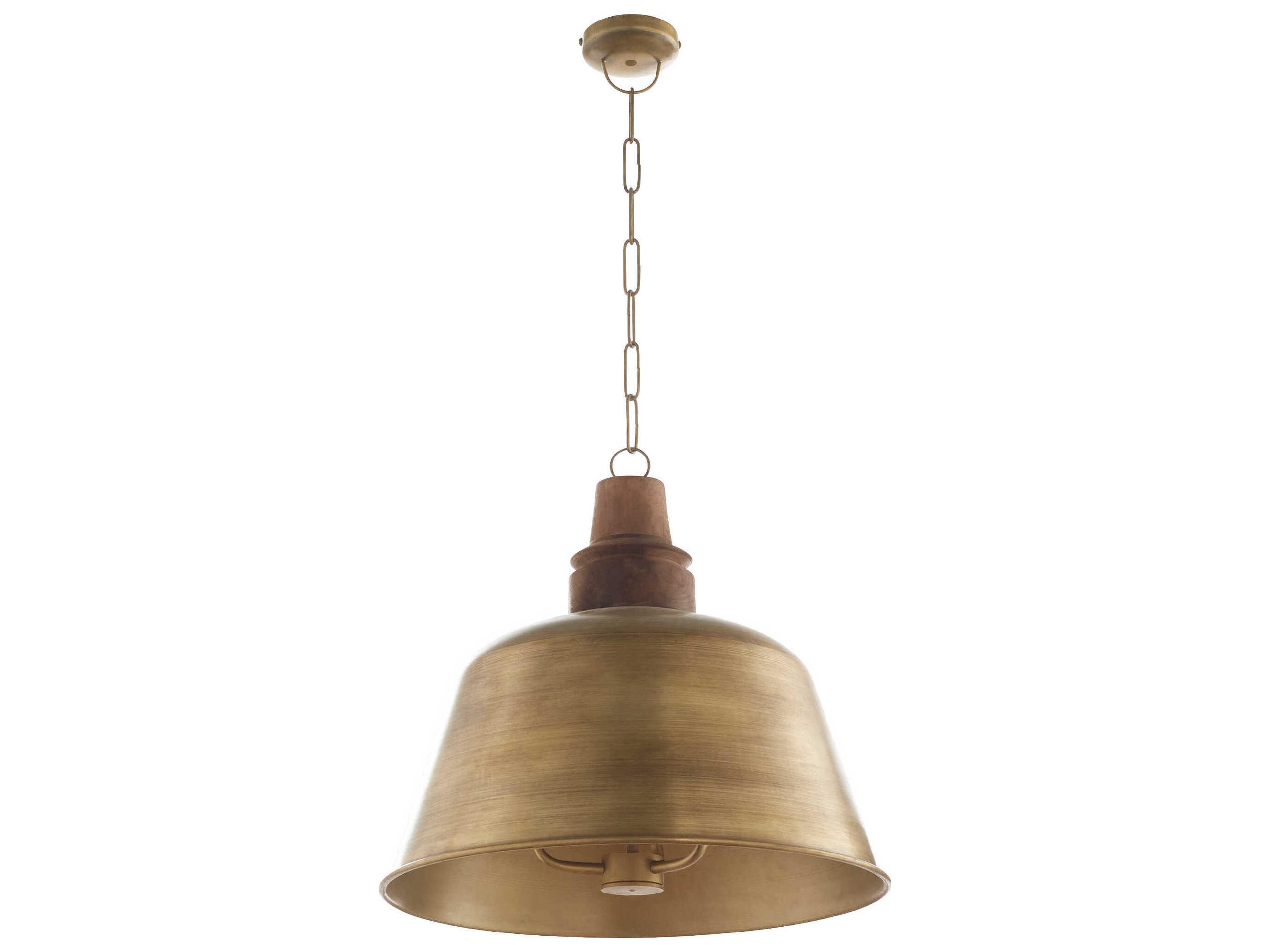 Artisan 3-Light Brass Bell Pendant