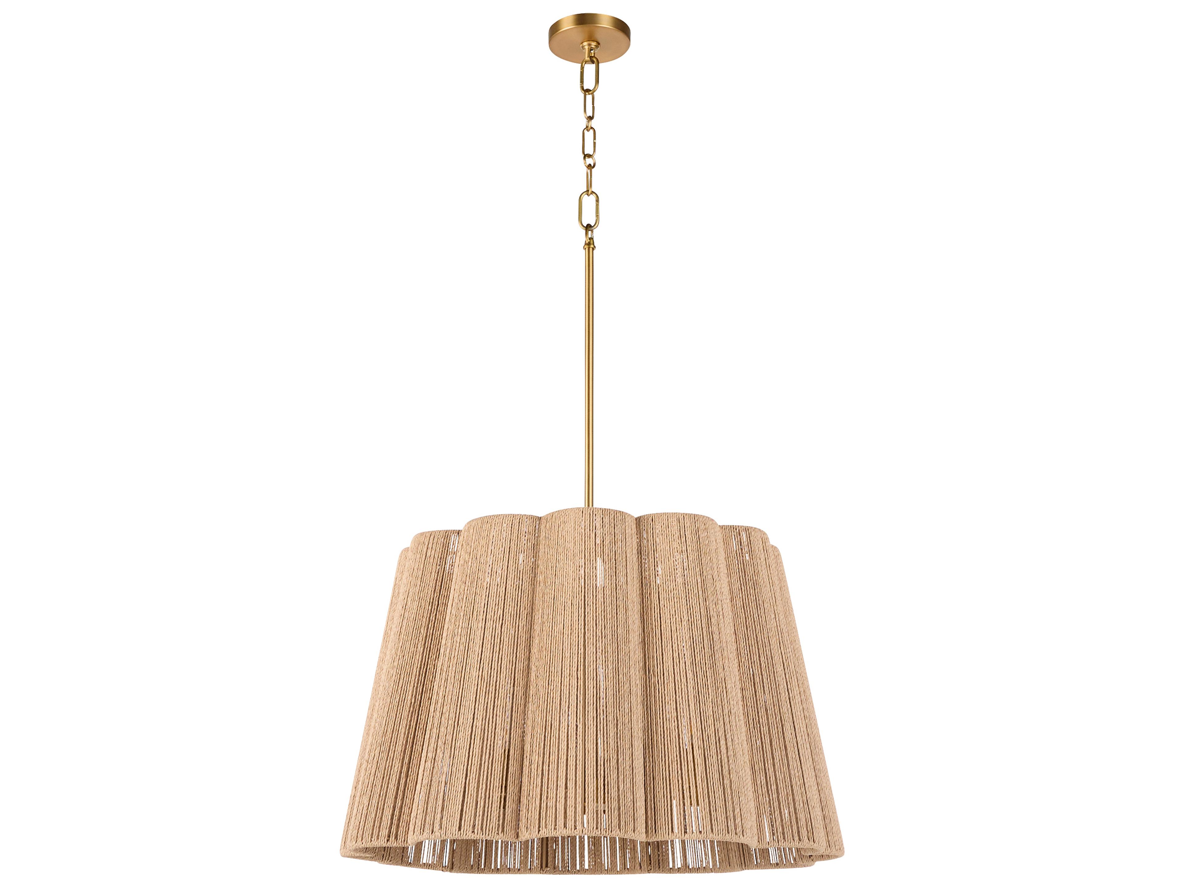 Anton 6-Light Brushed Brass Empire Pendant