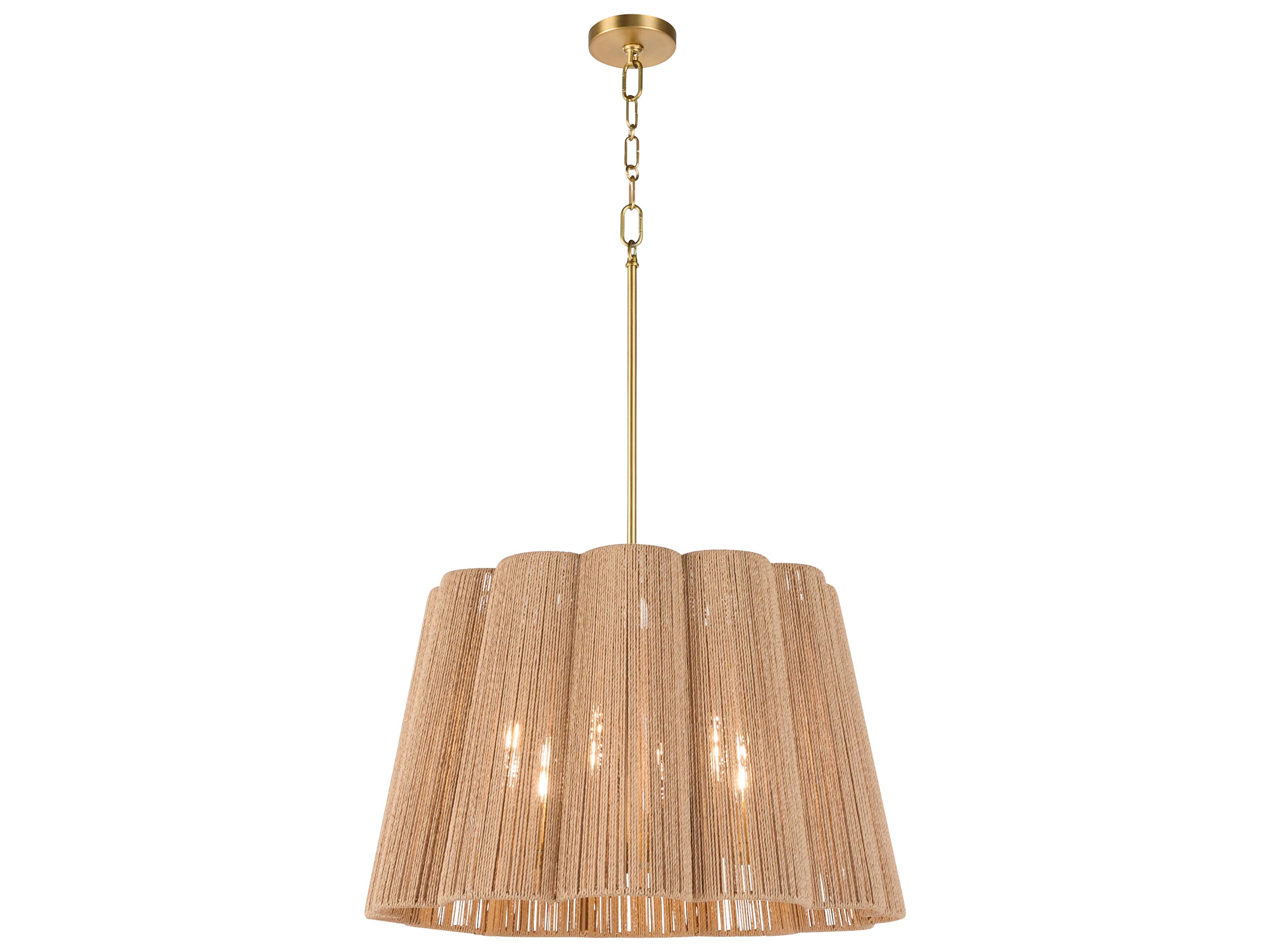 Quorum Anton 6-Light Brushed Brass Empire Pendant