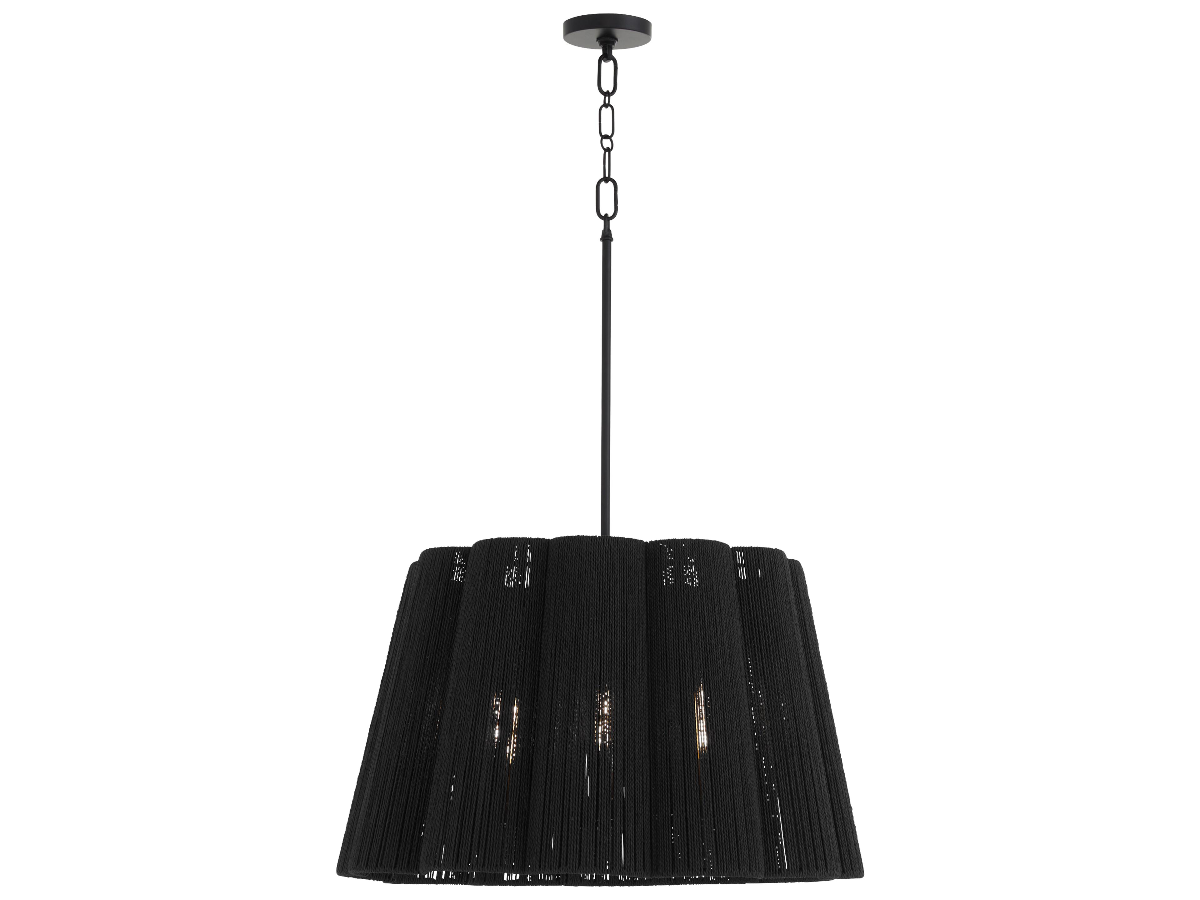 Quorum Anton 6-Light Matte Black Drum Pendant