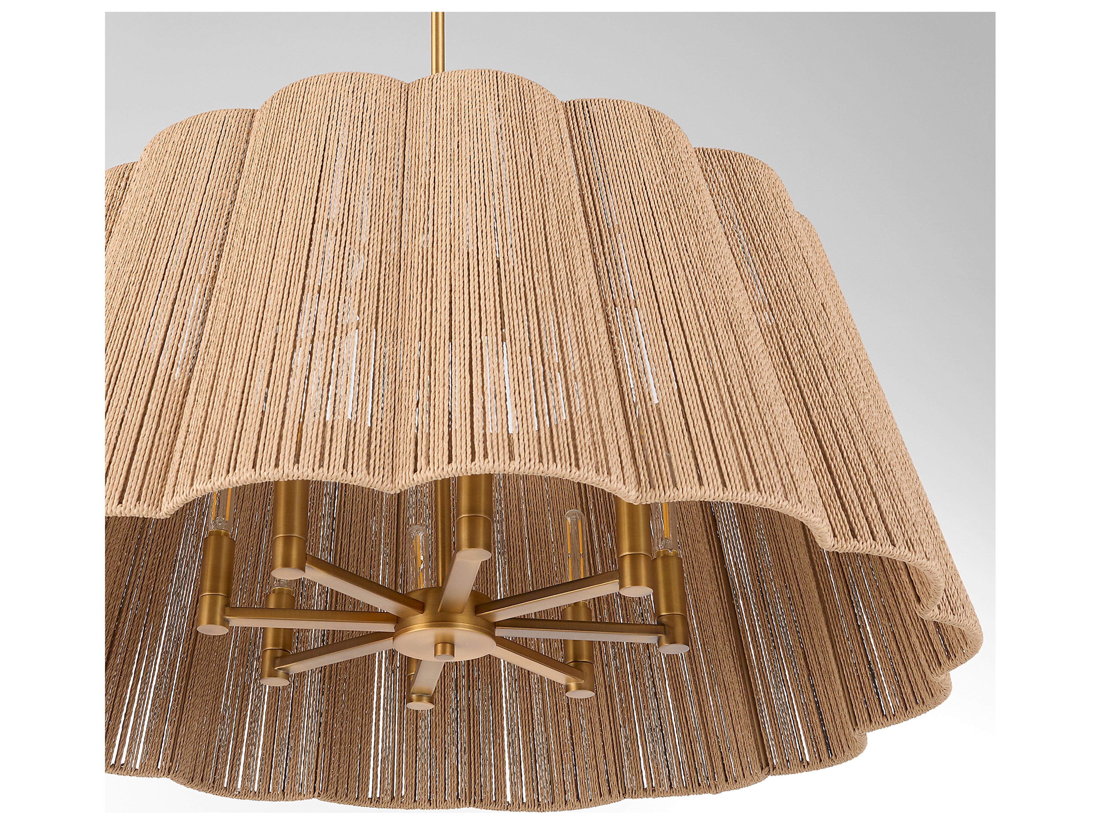 Quorum Anton 8-Light Brushed Brass Drum Pendant