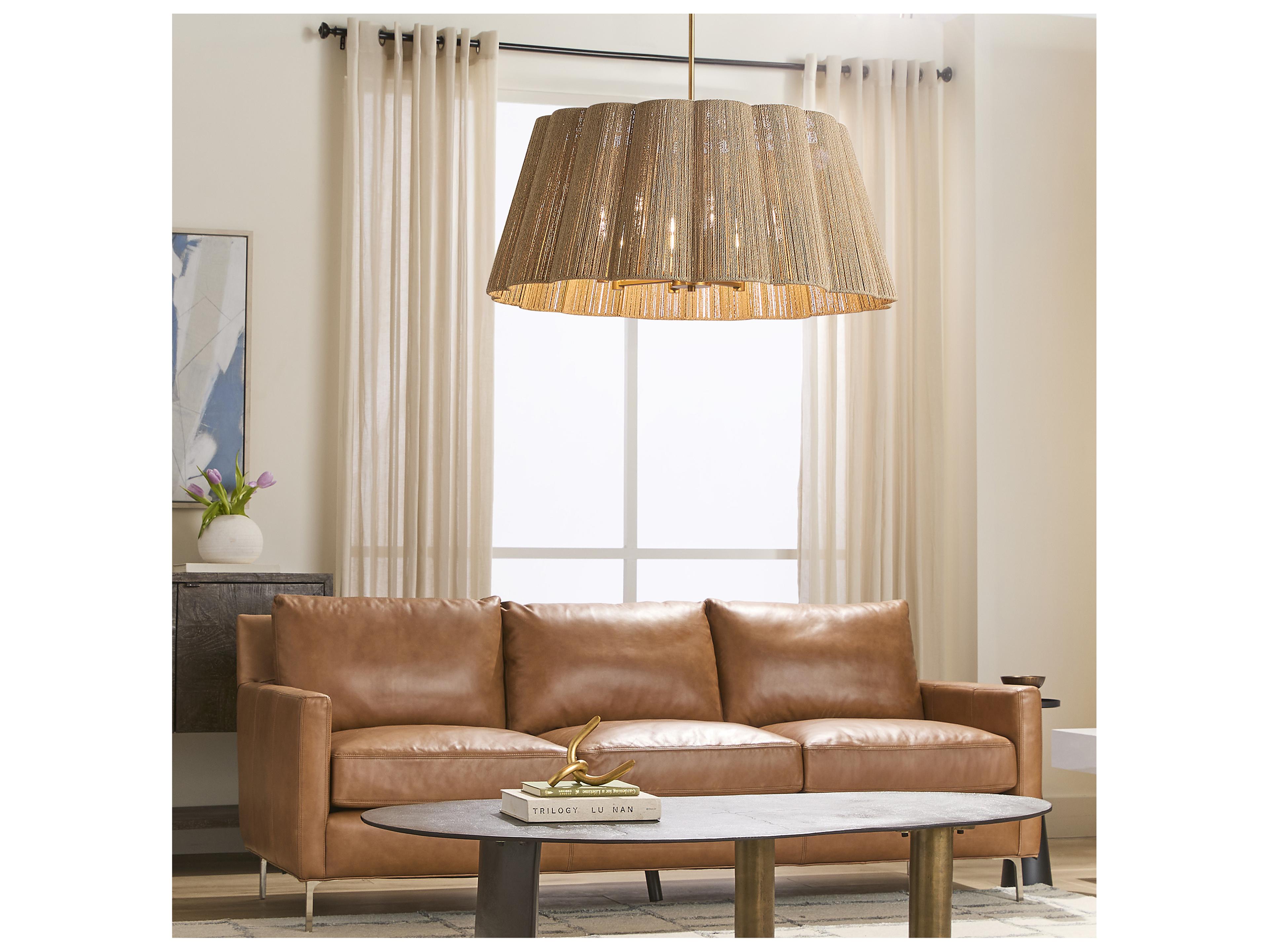 Quorum Anton 8-Light Brushed Brass Drum Pendant