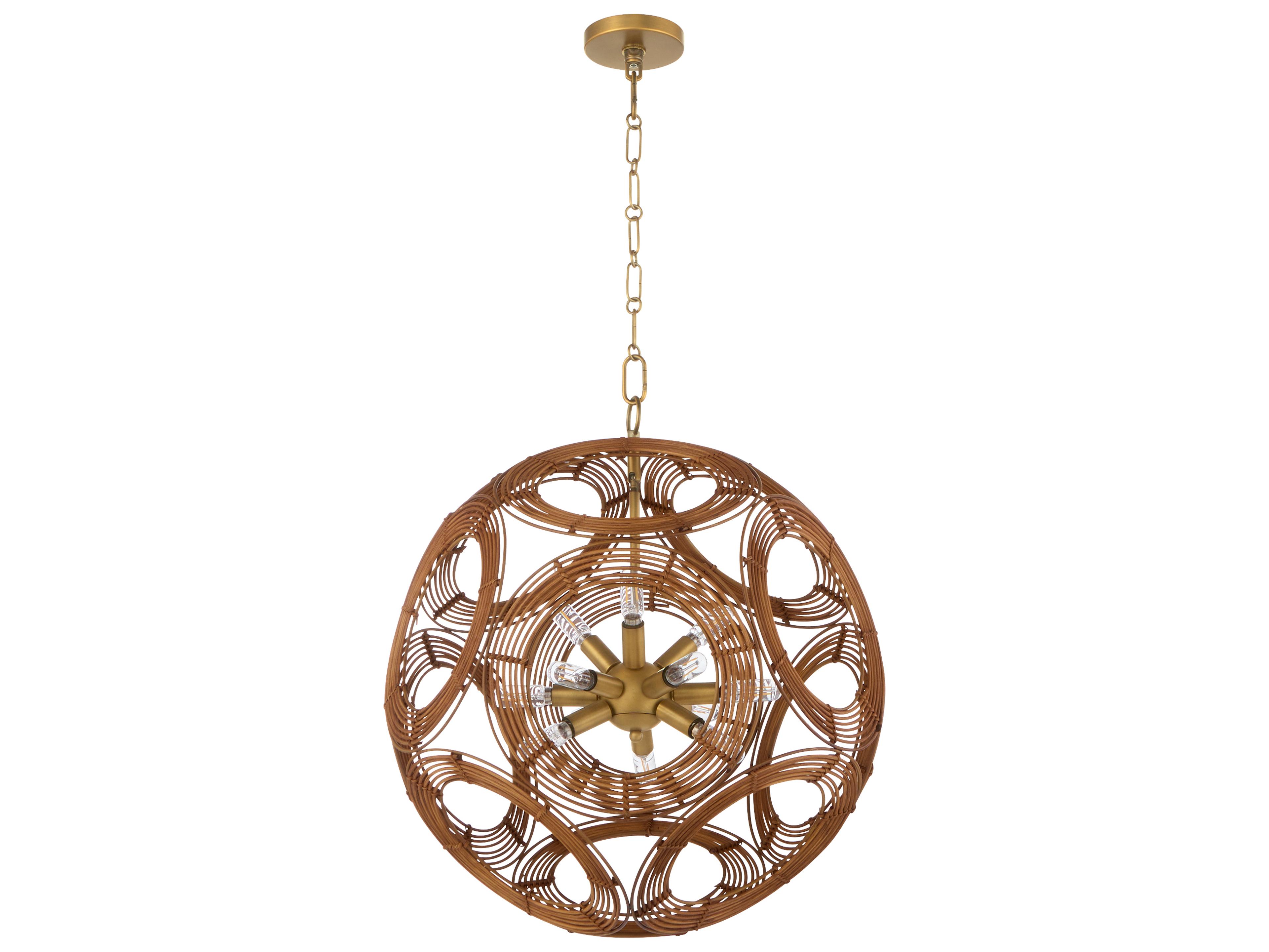 Kalio 12-Light Brushed Brass Globe Pendant