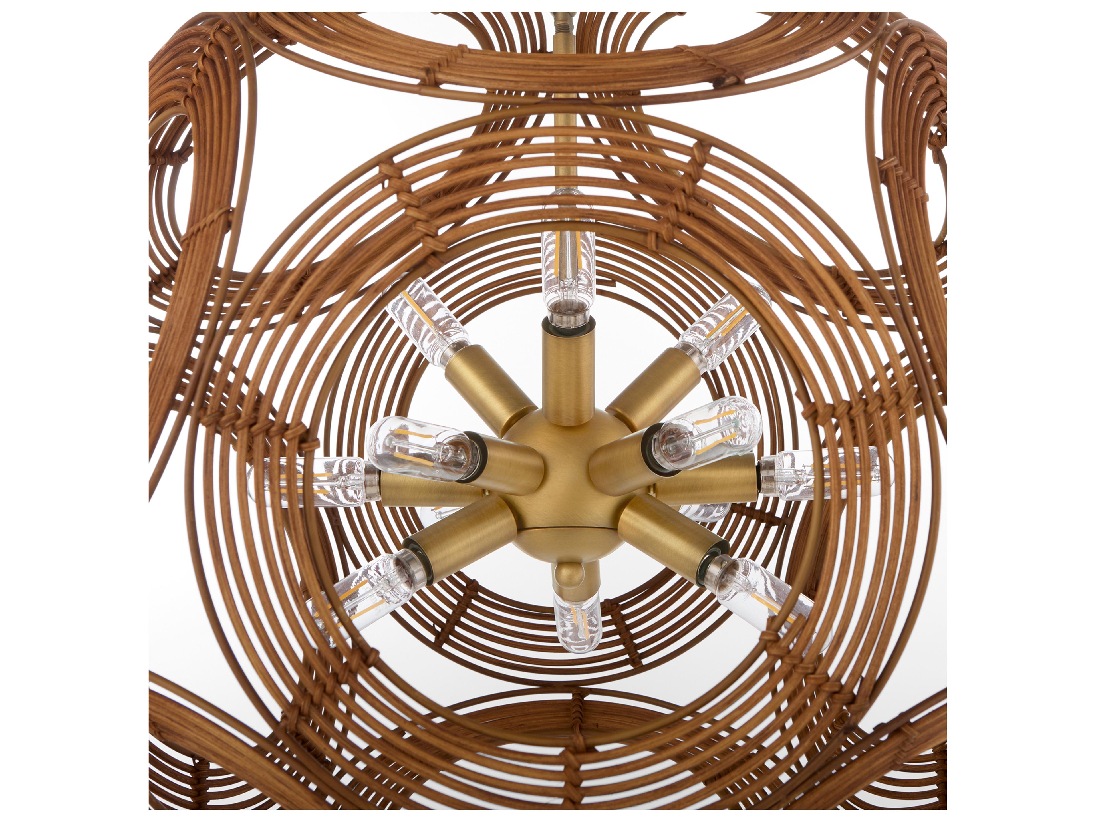 Quorum Kalio 12-Light Brushed Brass Globe Pendant