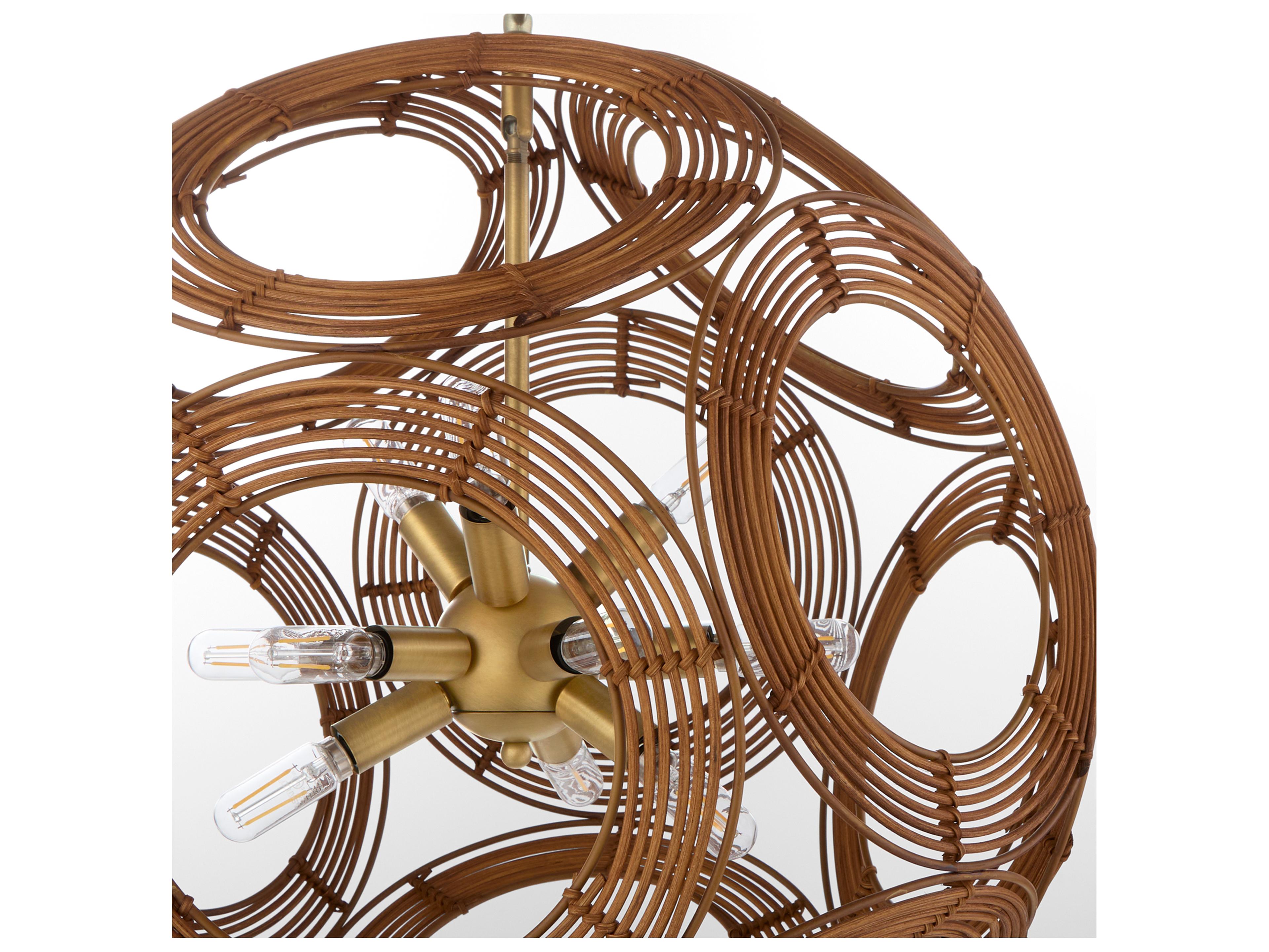 Quorum Kalio 12-Light Brushed Brass Globe Pendant