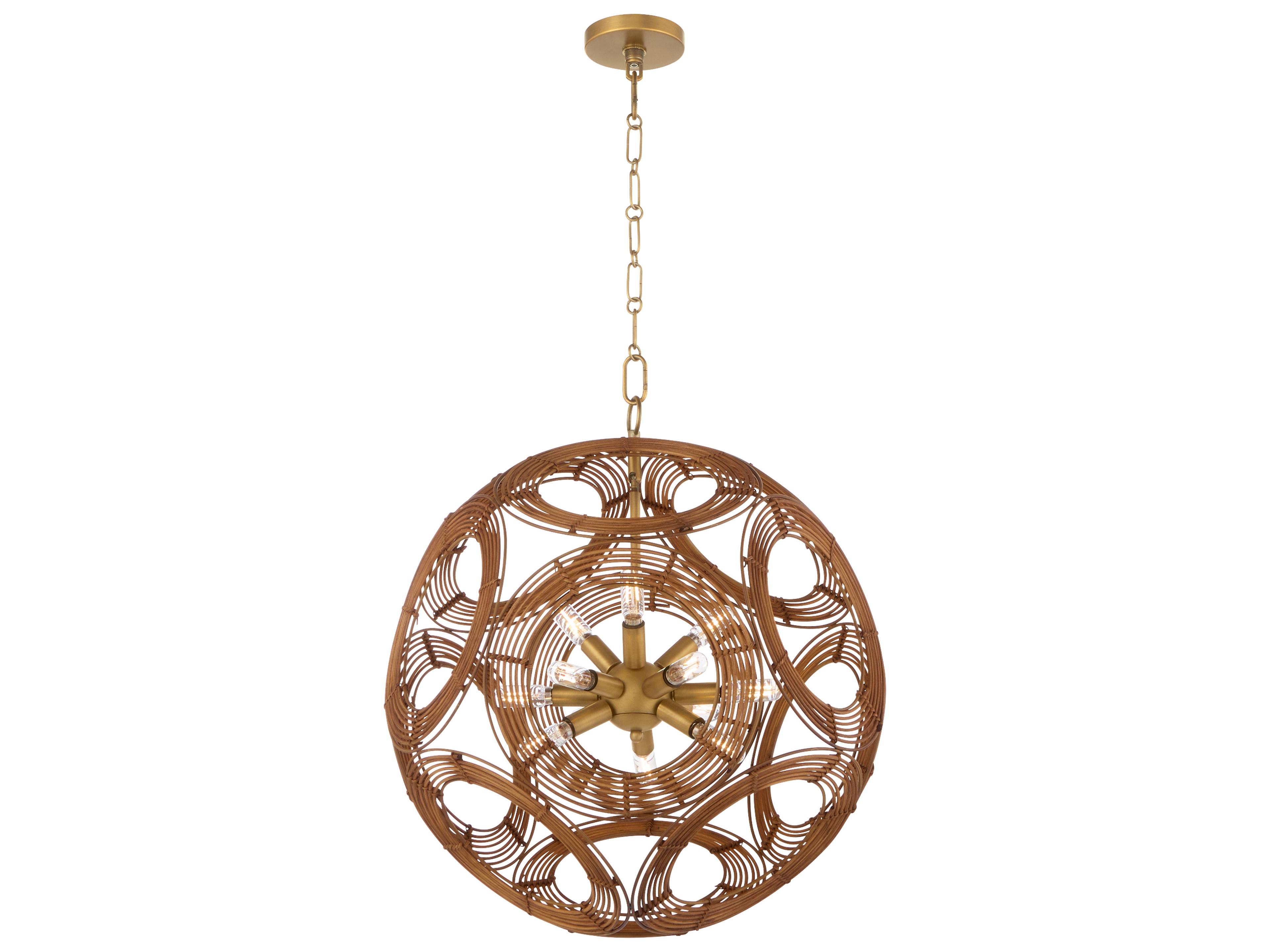 Quorum Kalio 12-Light Brushed Brass Globe Pendant