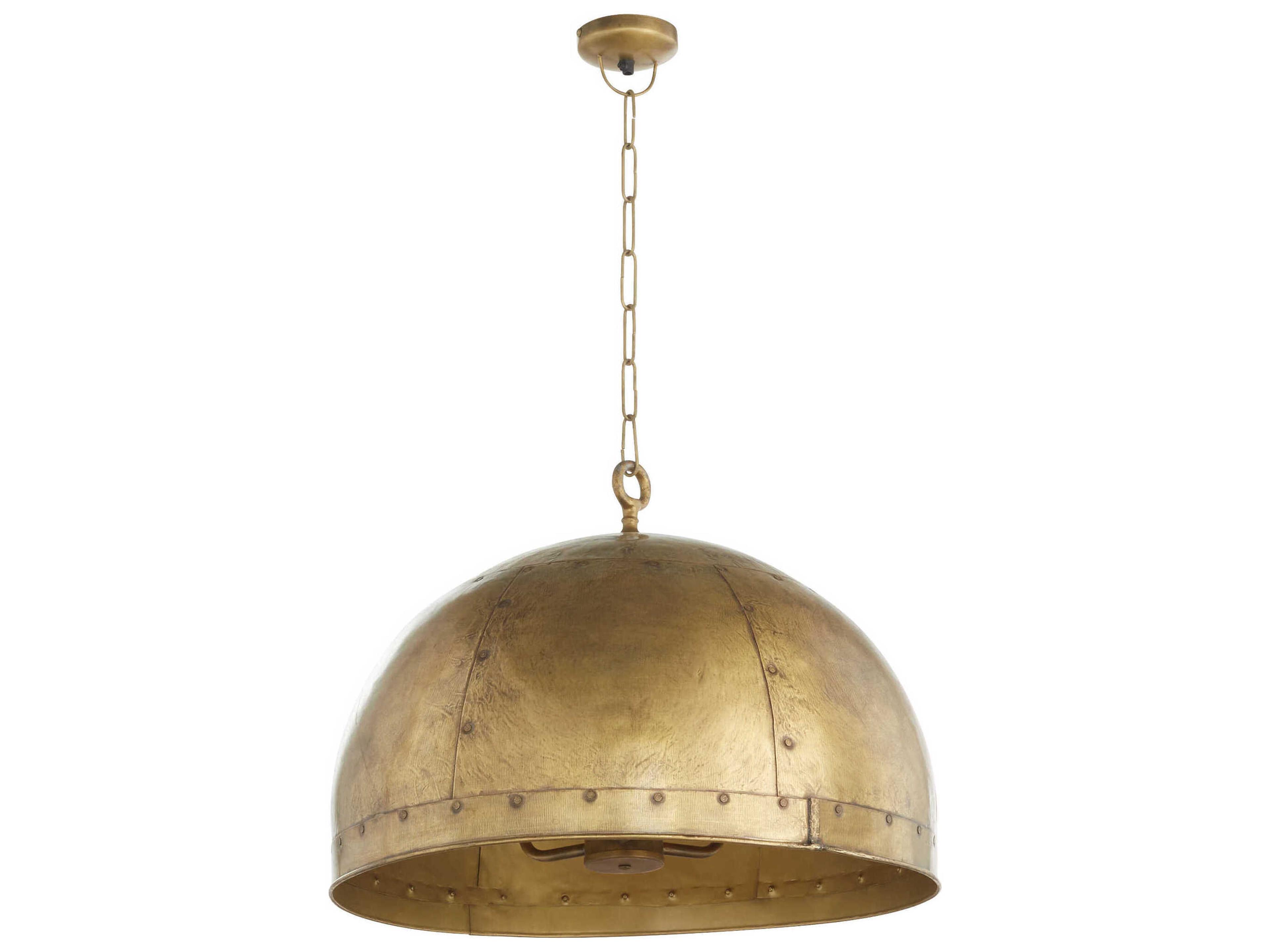 Artisan 3-Light Brass Dome Pendant