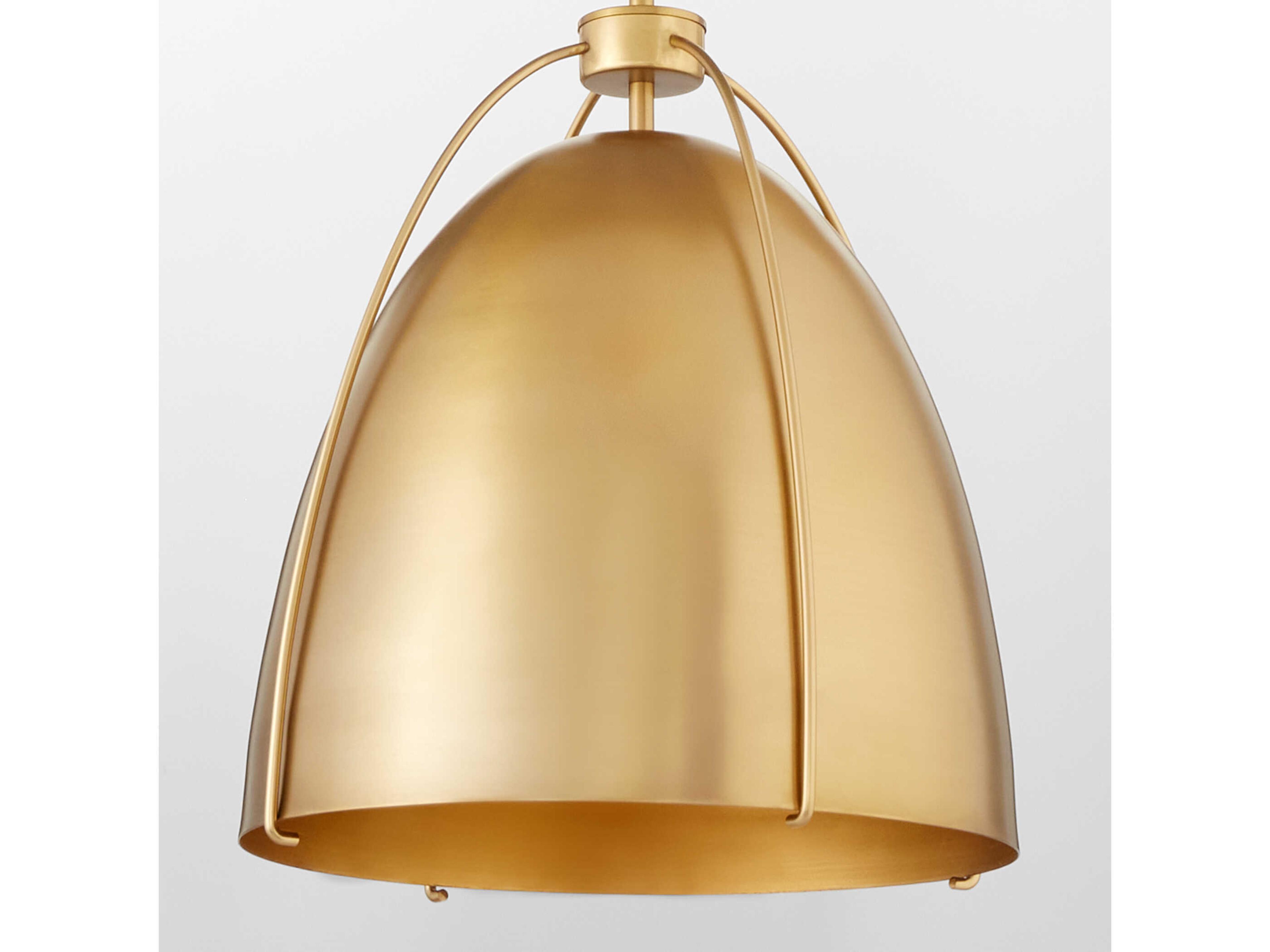 Quorum Jamie 1-Light Aged Brass Bell Pendant
