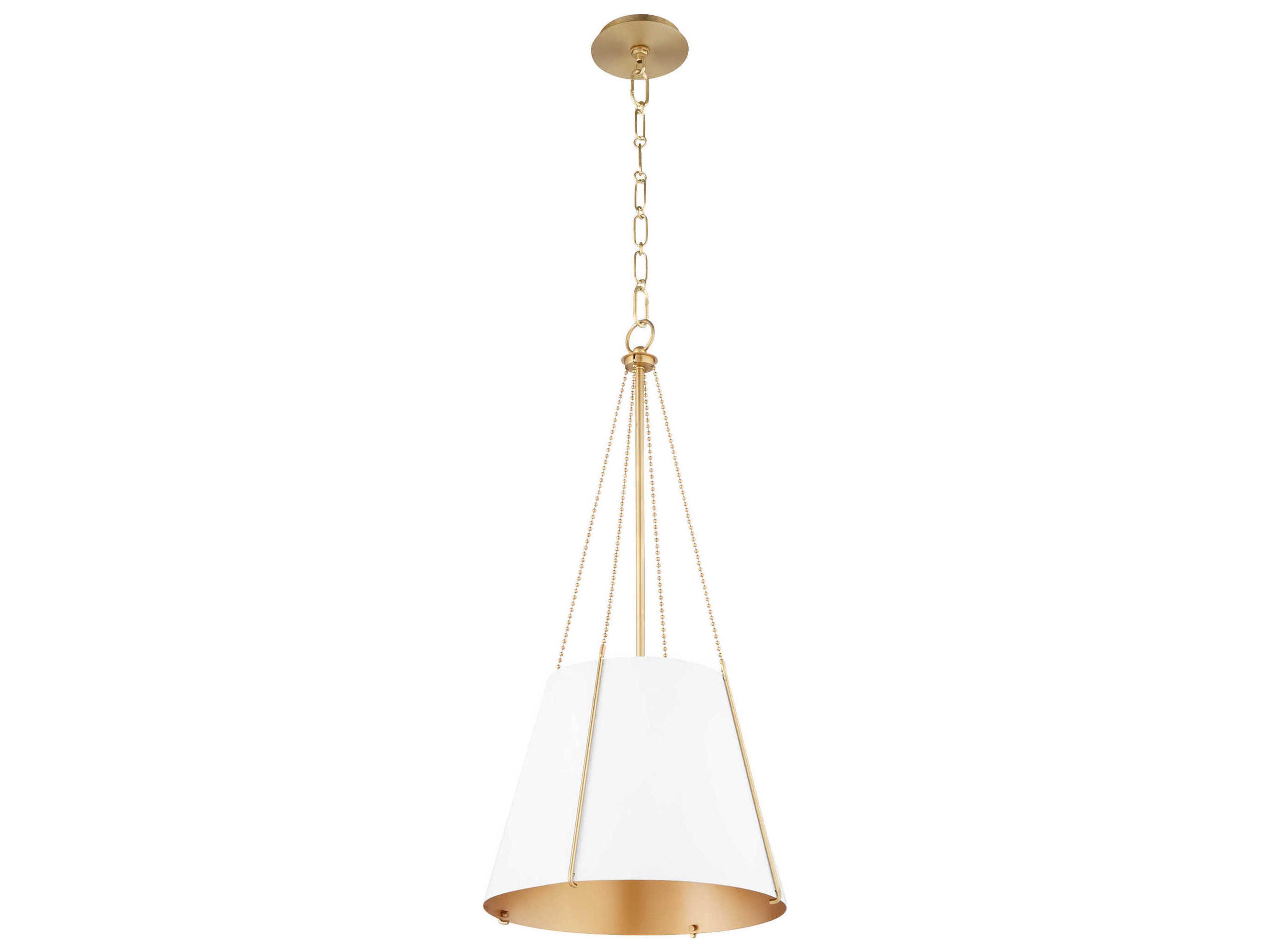 Denise 1-Light Studio White Aged Brass Drum Pendant