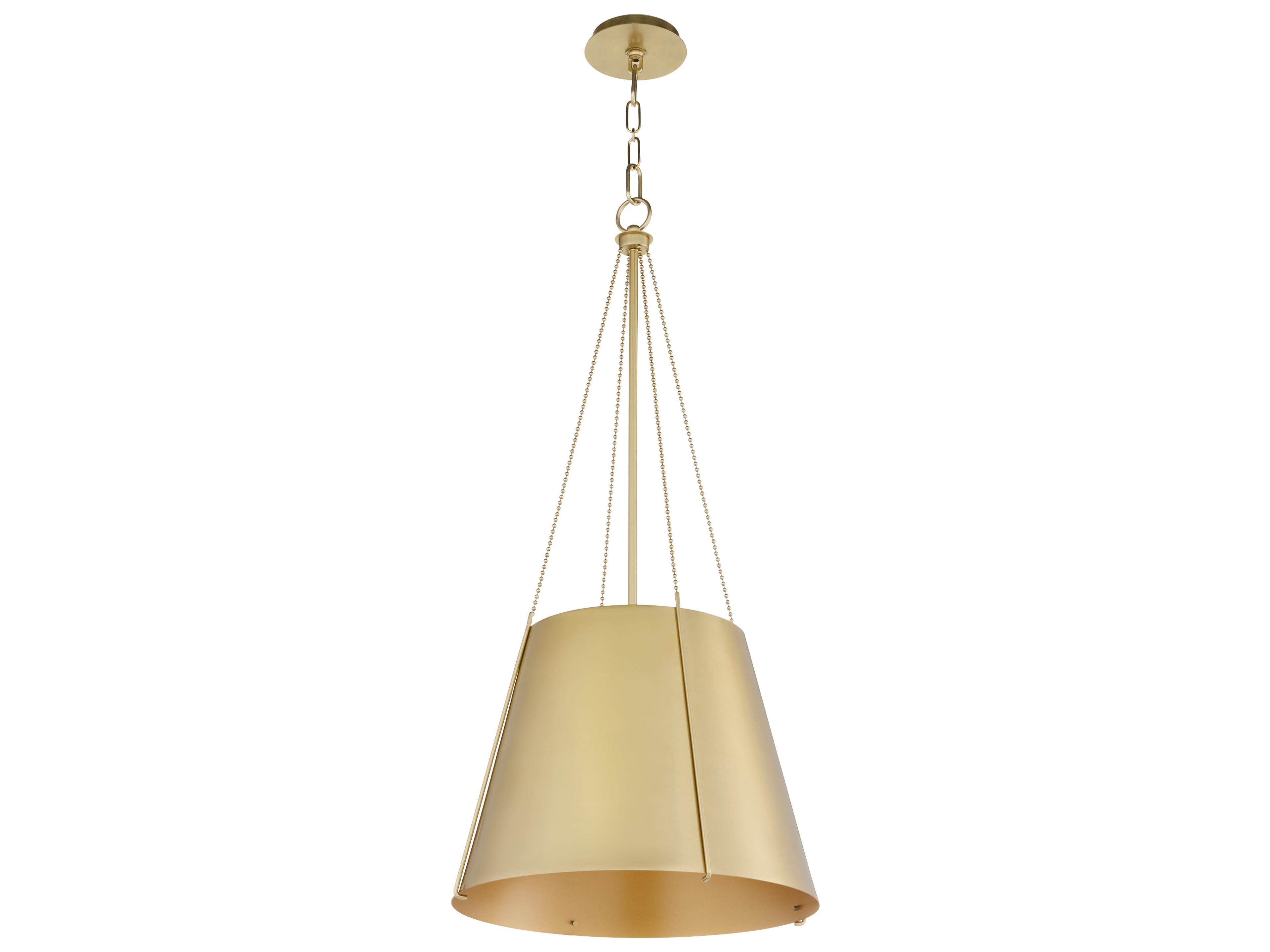 Denise 3-Light Aged Brass Drum Pendant