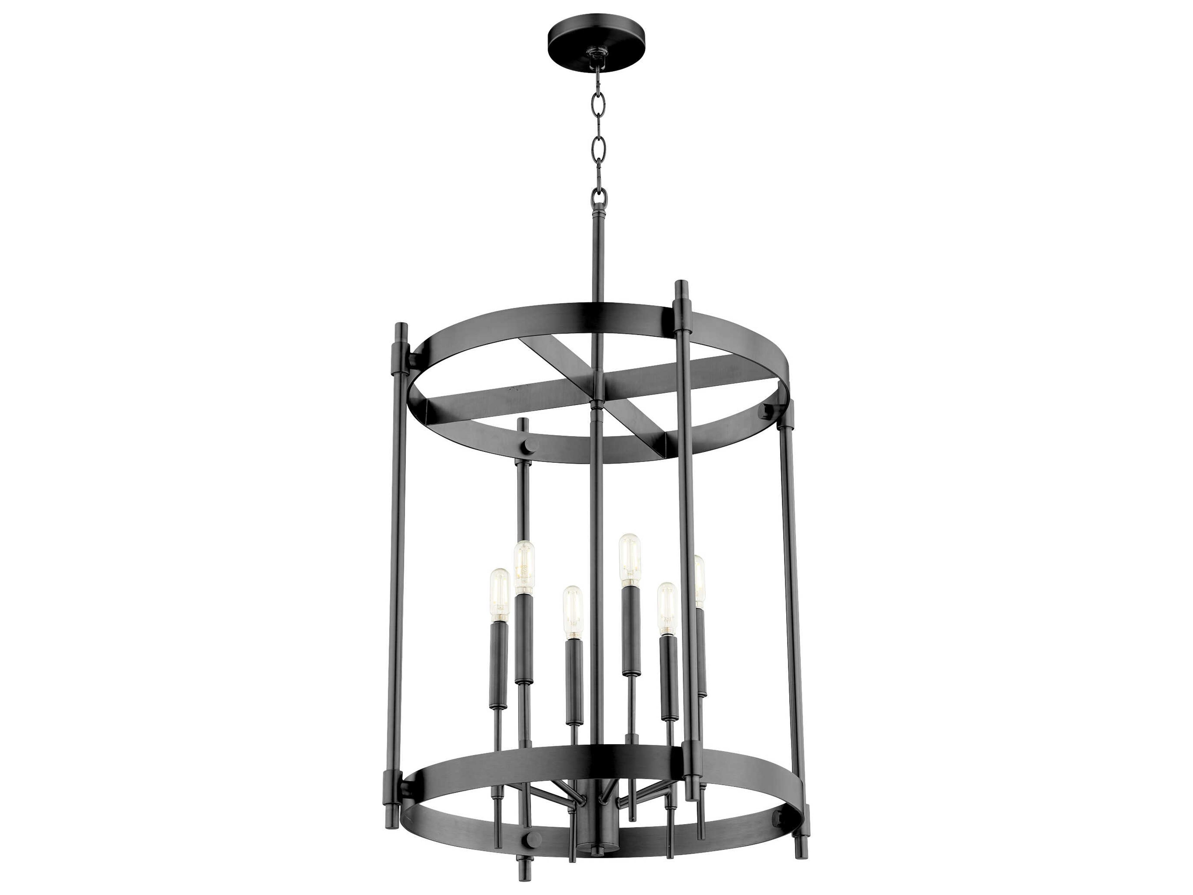 Quorum Hamilton 6-Light Matte Black Cylinder Pendant