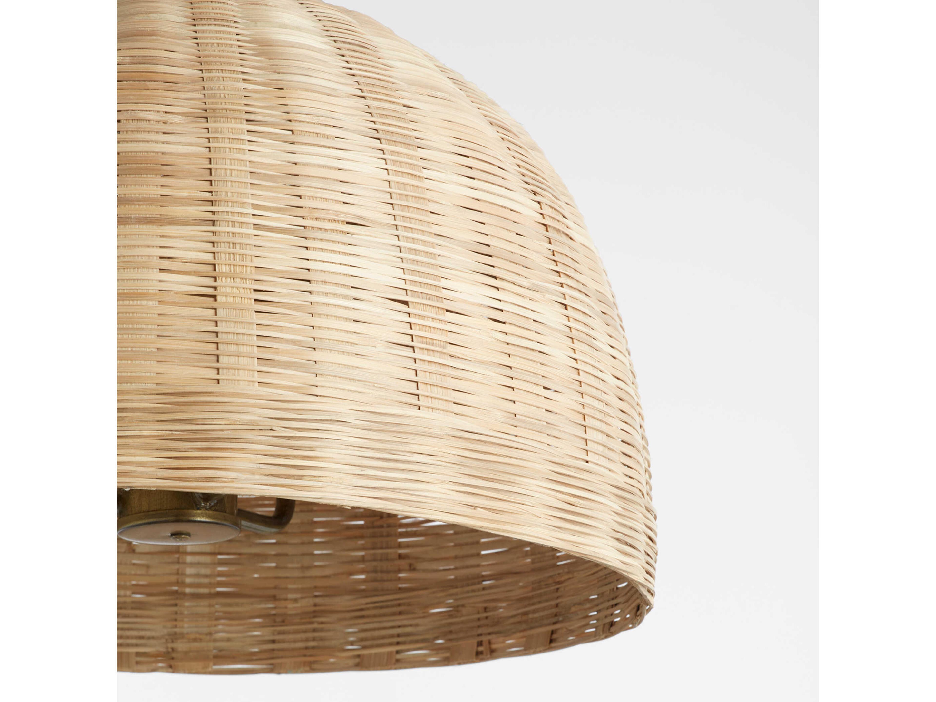 Quorum 3-Light Artisan Brass Dome Pendant