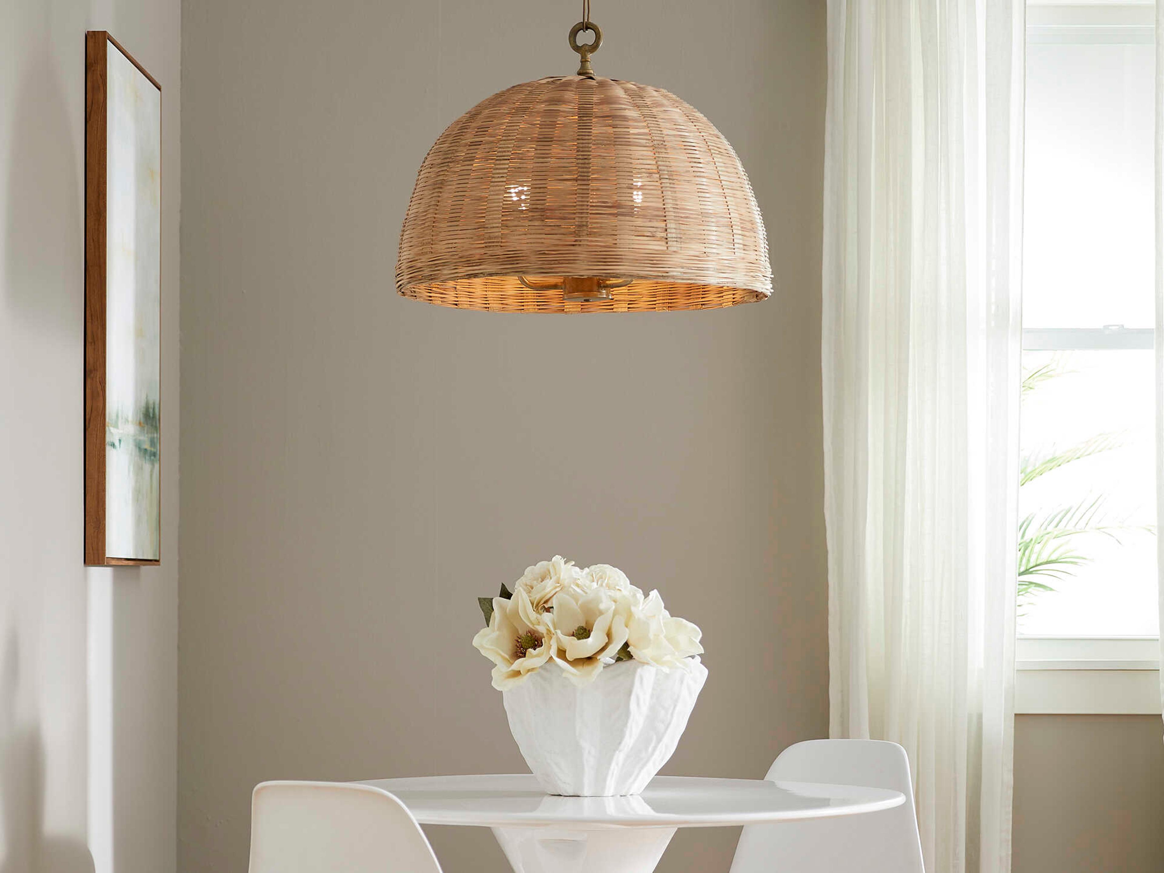 Quorum 3-Light Artisan Brass Dome Pendant