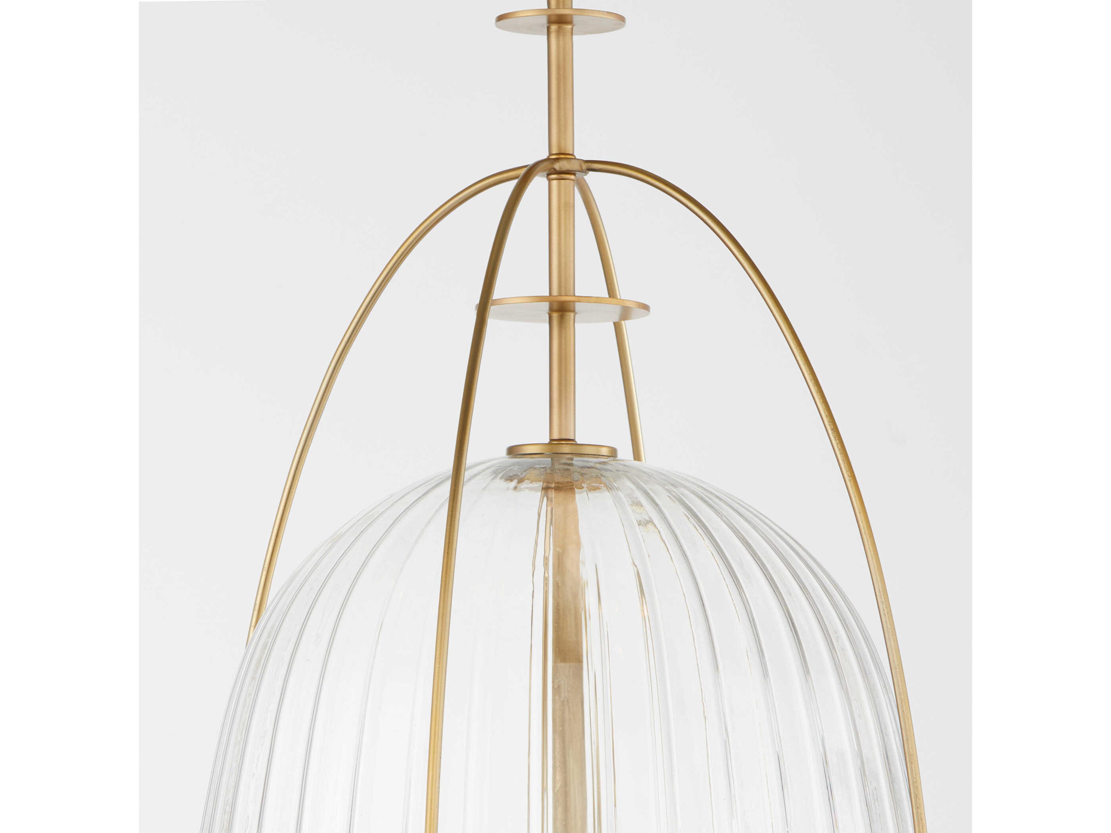 Quorum Alice 3-Light Aged Brass Pendant