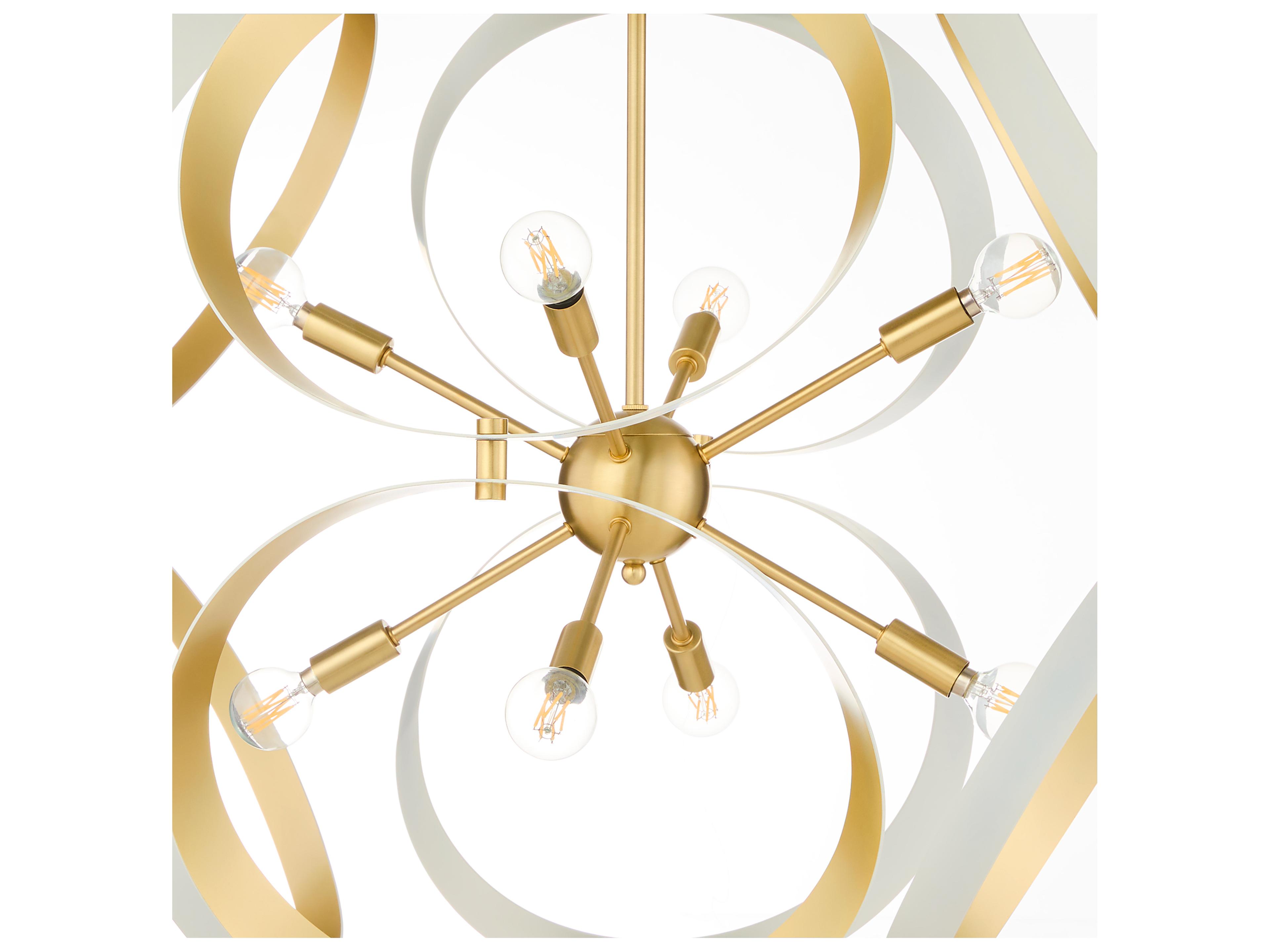 Quorum Domain 8-Light Studio White Aged Brass Globe Pendant