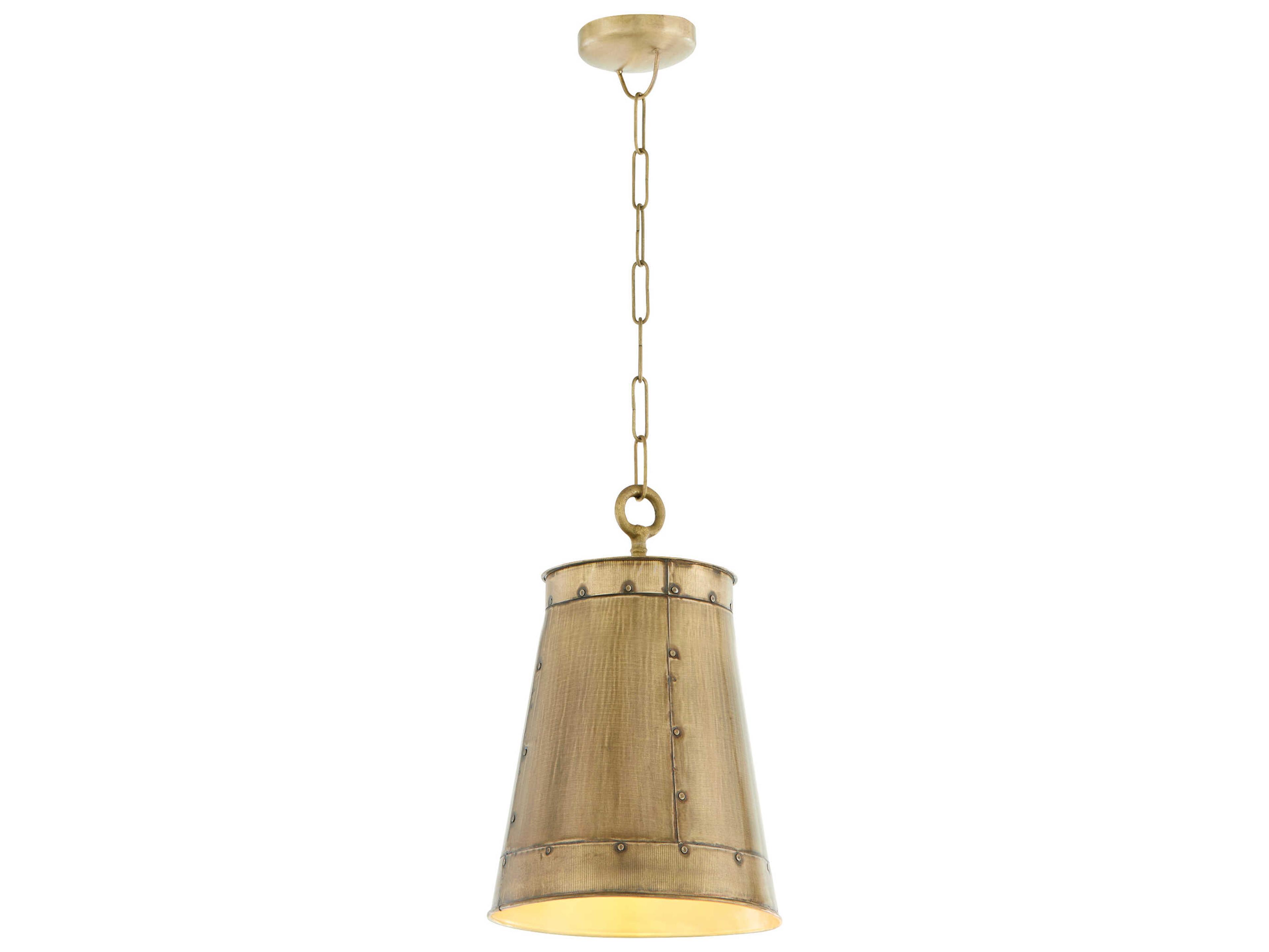 Artisan 1-Light Brass Drum Mini Pendant