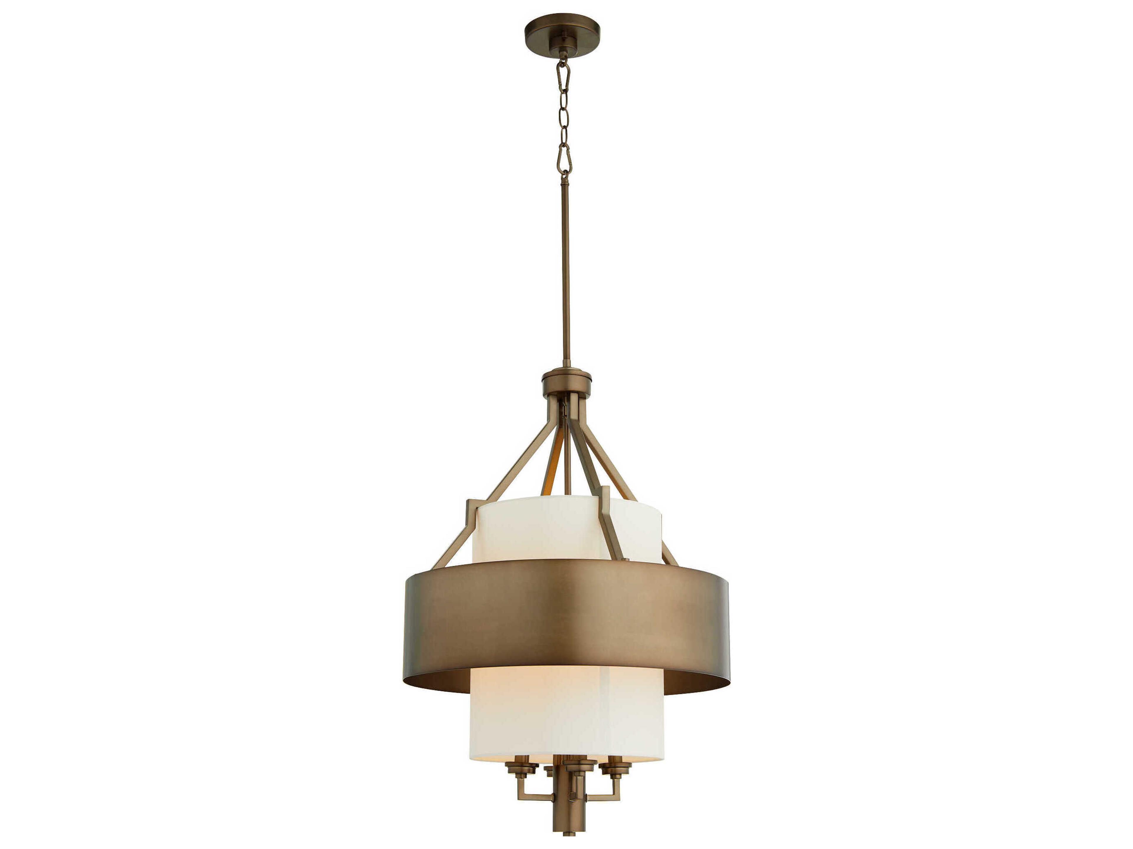 Quorum 4-Light Dark Brass Pendant