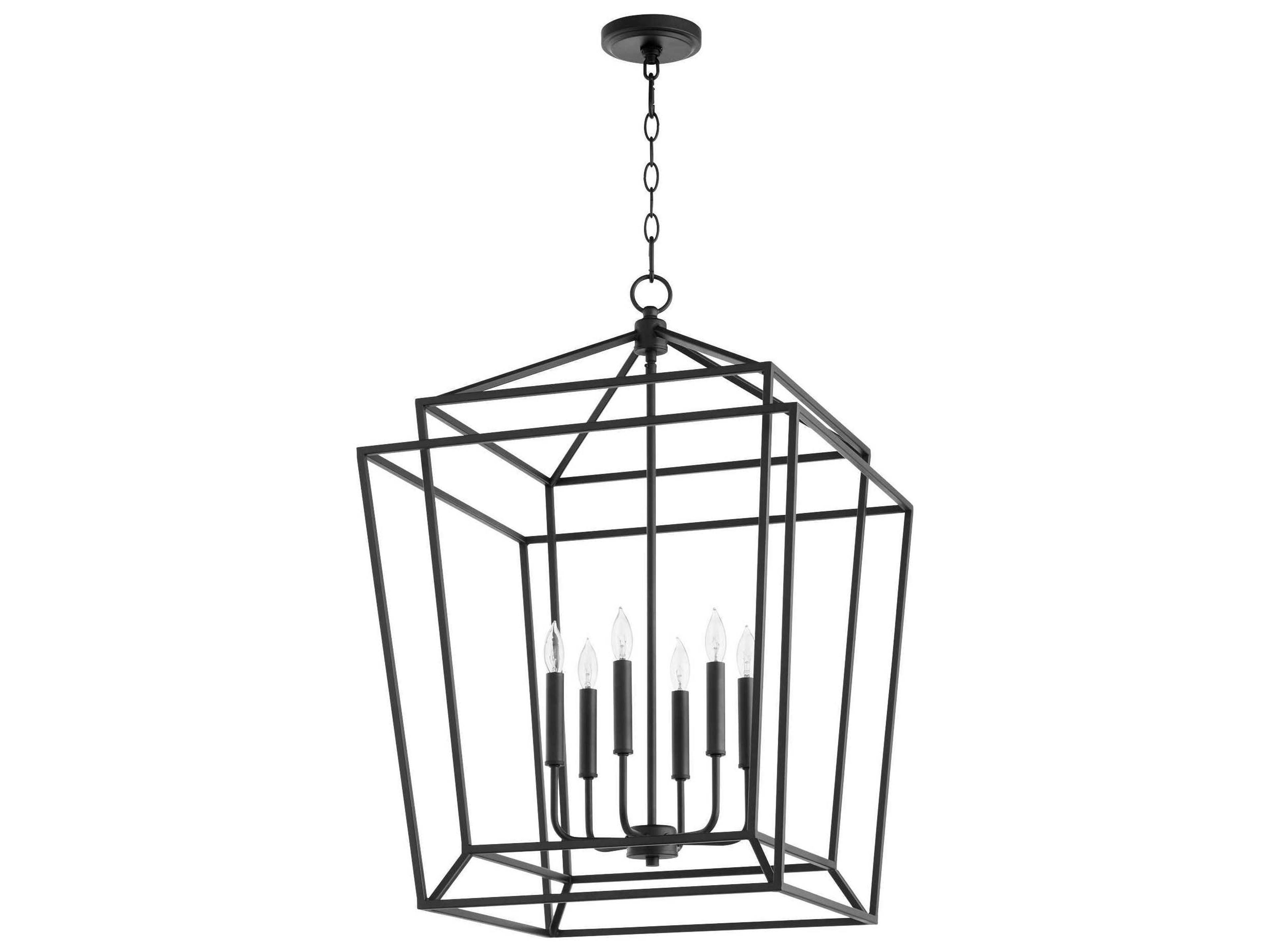 Monument 6-Light Noir Black Candelabra Geometric Chandelier
