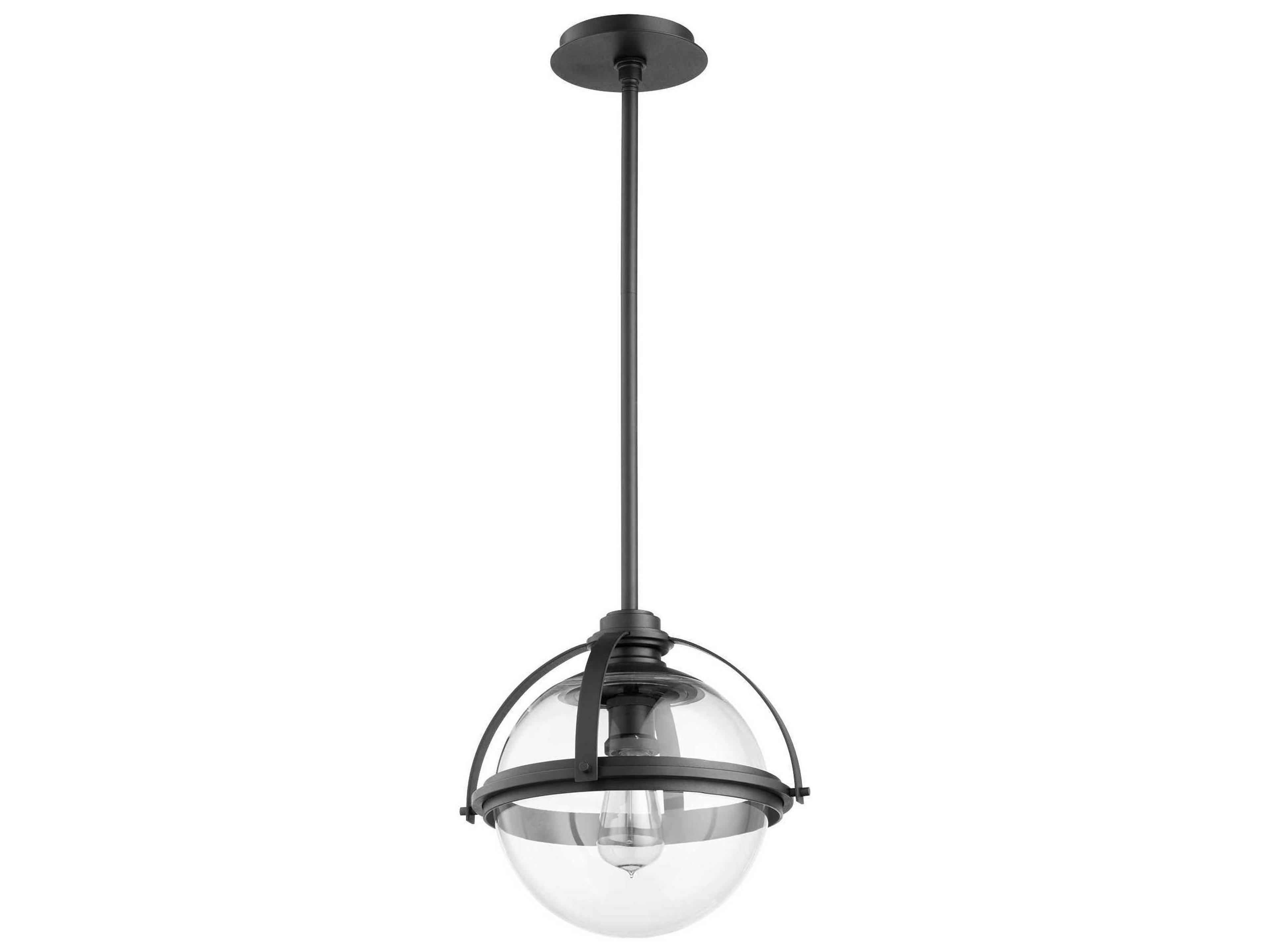 1-Light Noir Black Globe Pendant