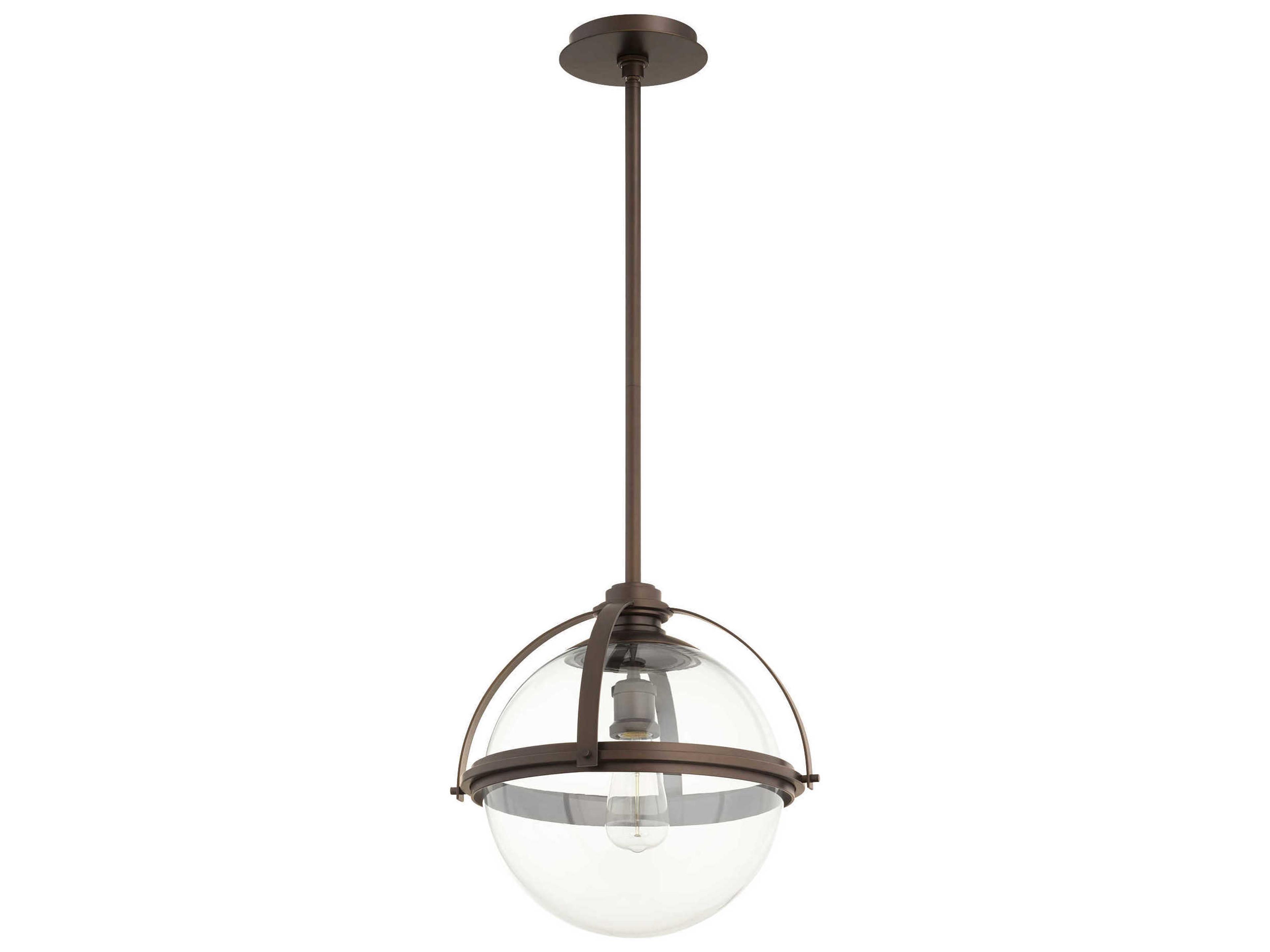 1-Light Oiled Bronze Glass Globe Pendant