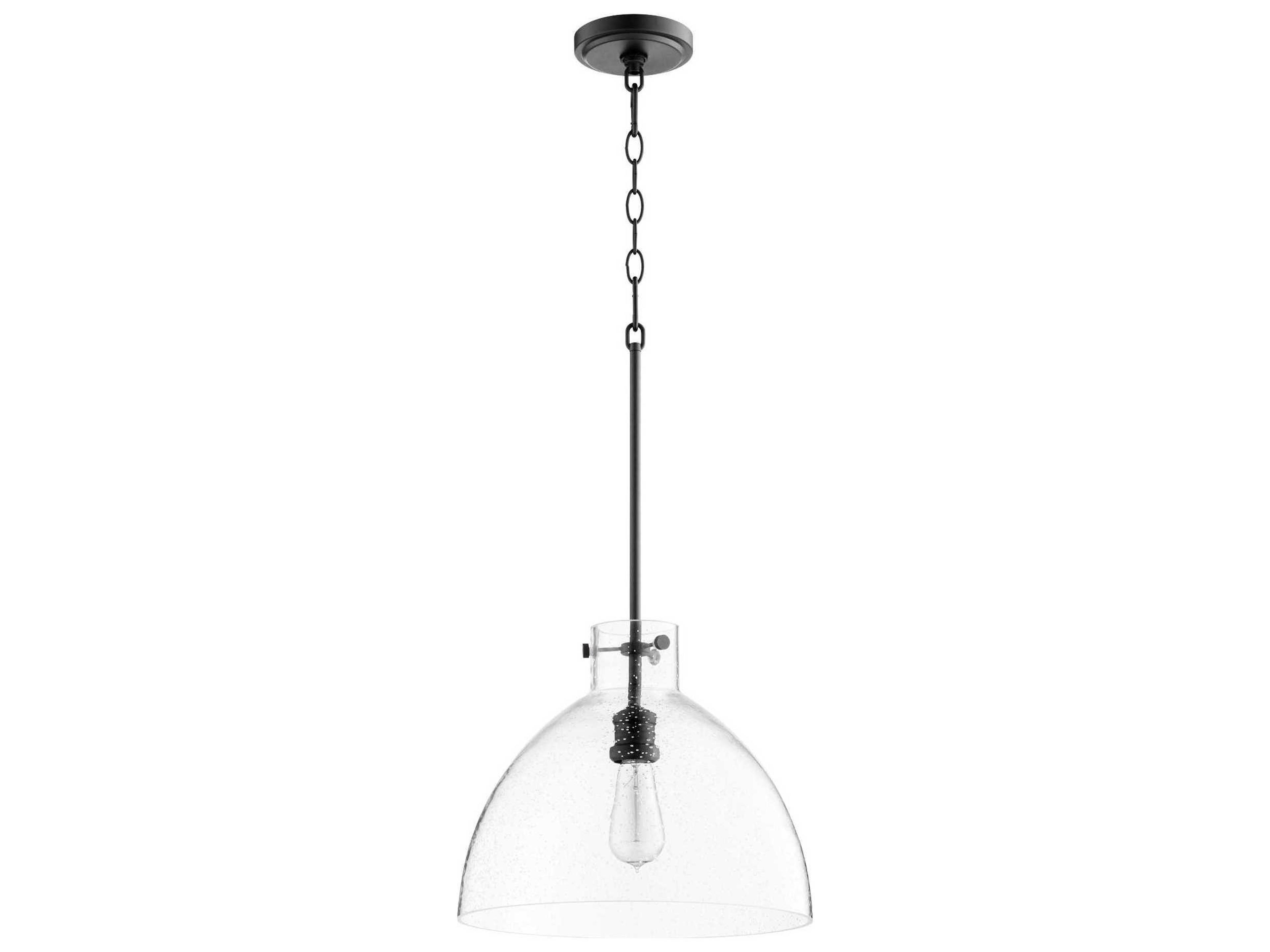 Quorum 1-Light Noir Black Glass Dome Pendant