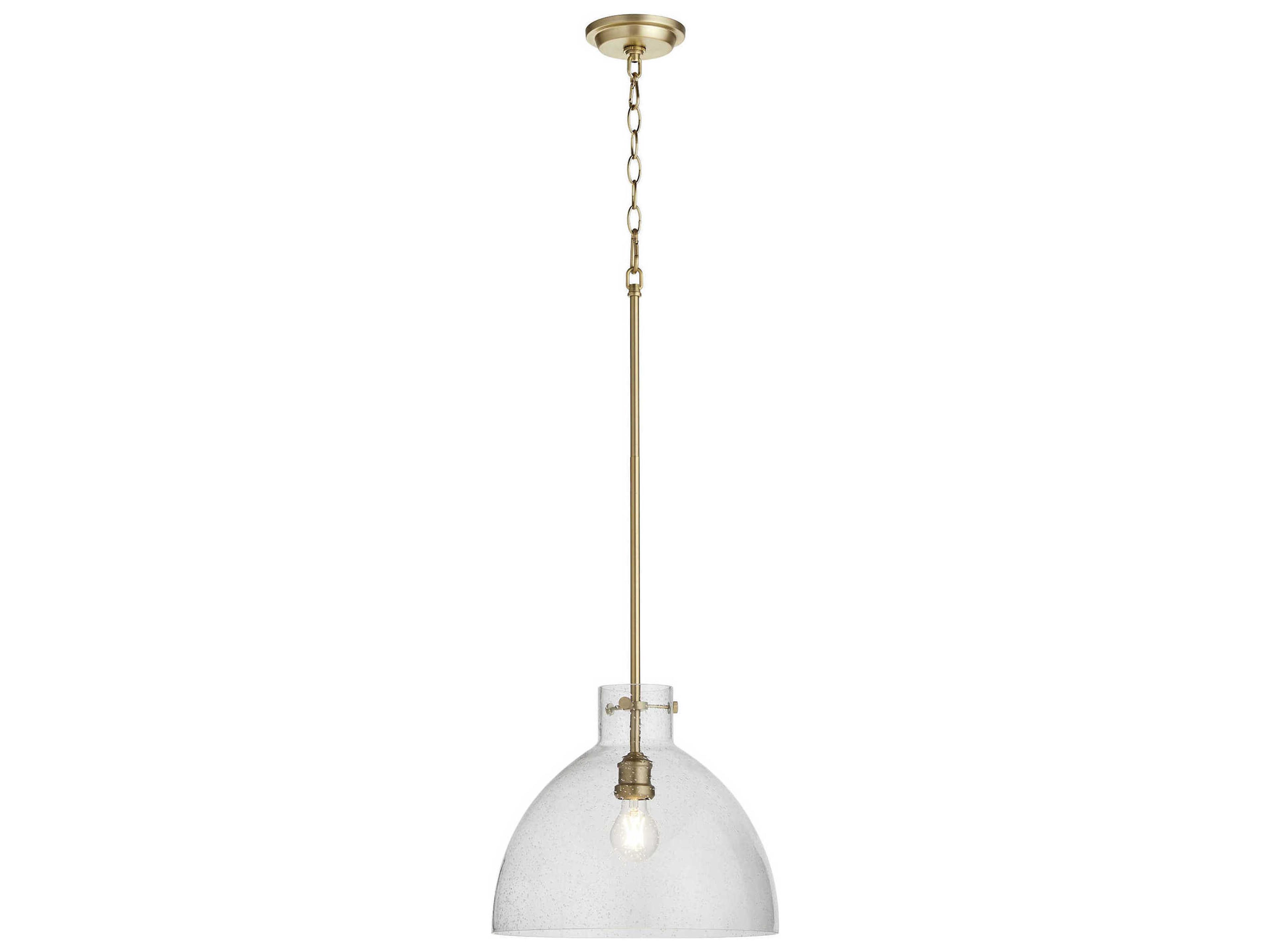 Quorum 1-Light Aged Brass Dome Pendant