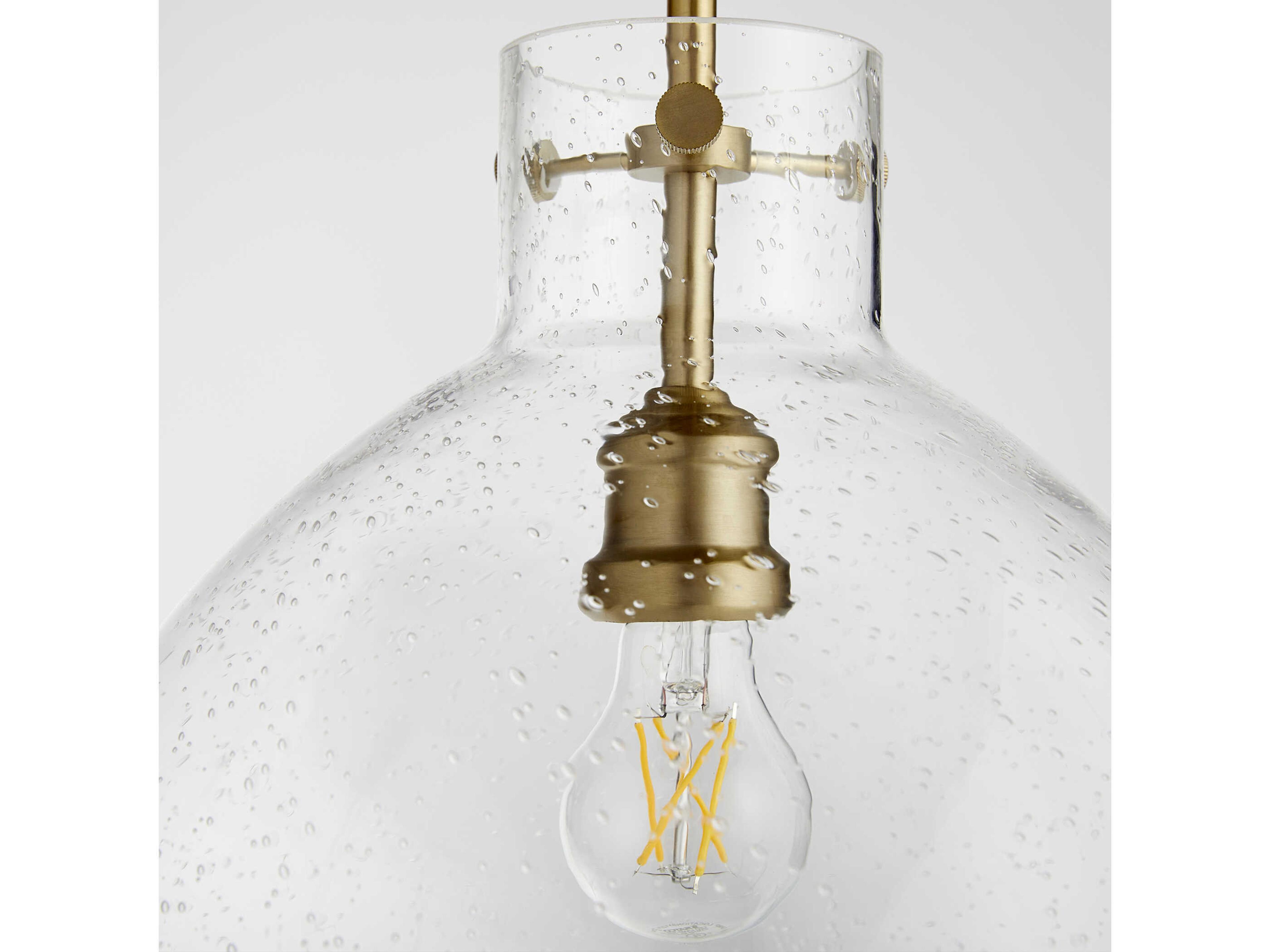 Quorum 1-Light Aged Brass Dome Pendant