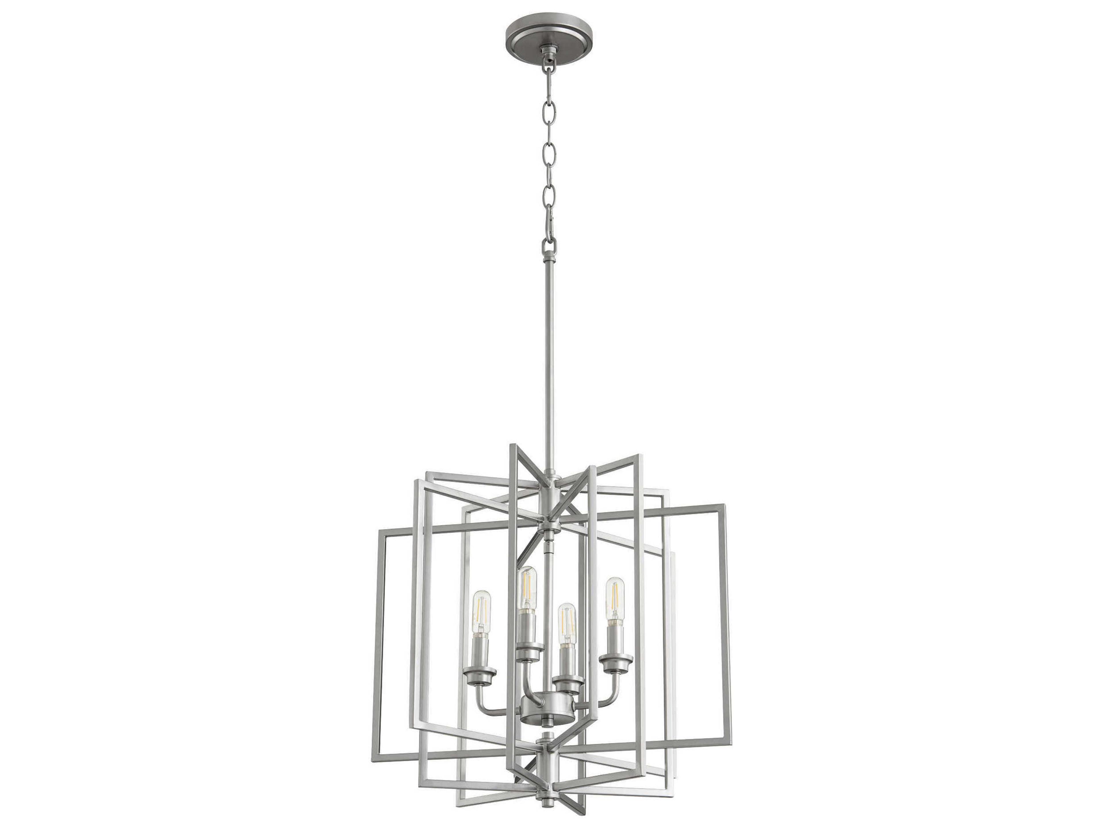 Hammond 4-Light Classic Nickel Candelabra Geometric Chandelier