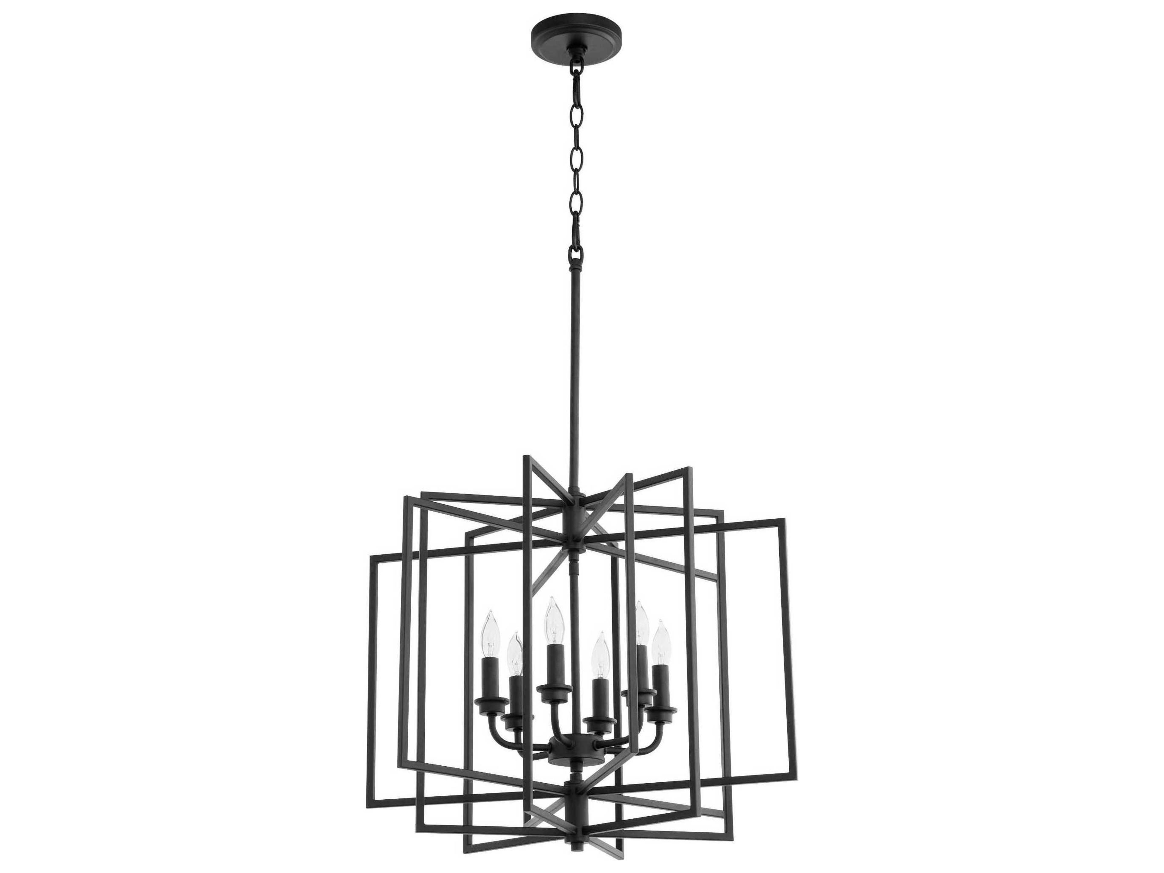 Hammond 6-Light Noir Black Candelabra Geometric Chandelier