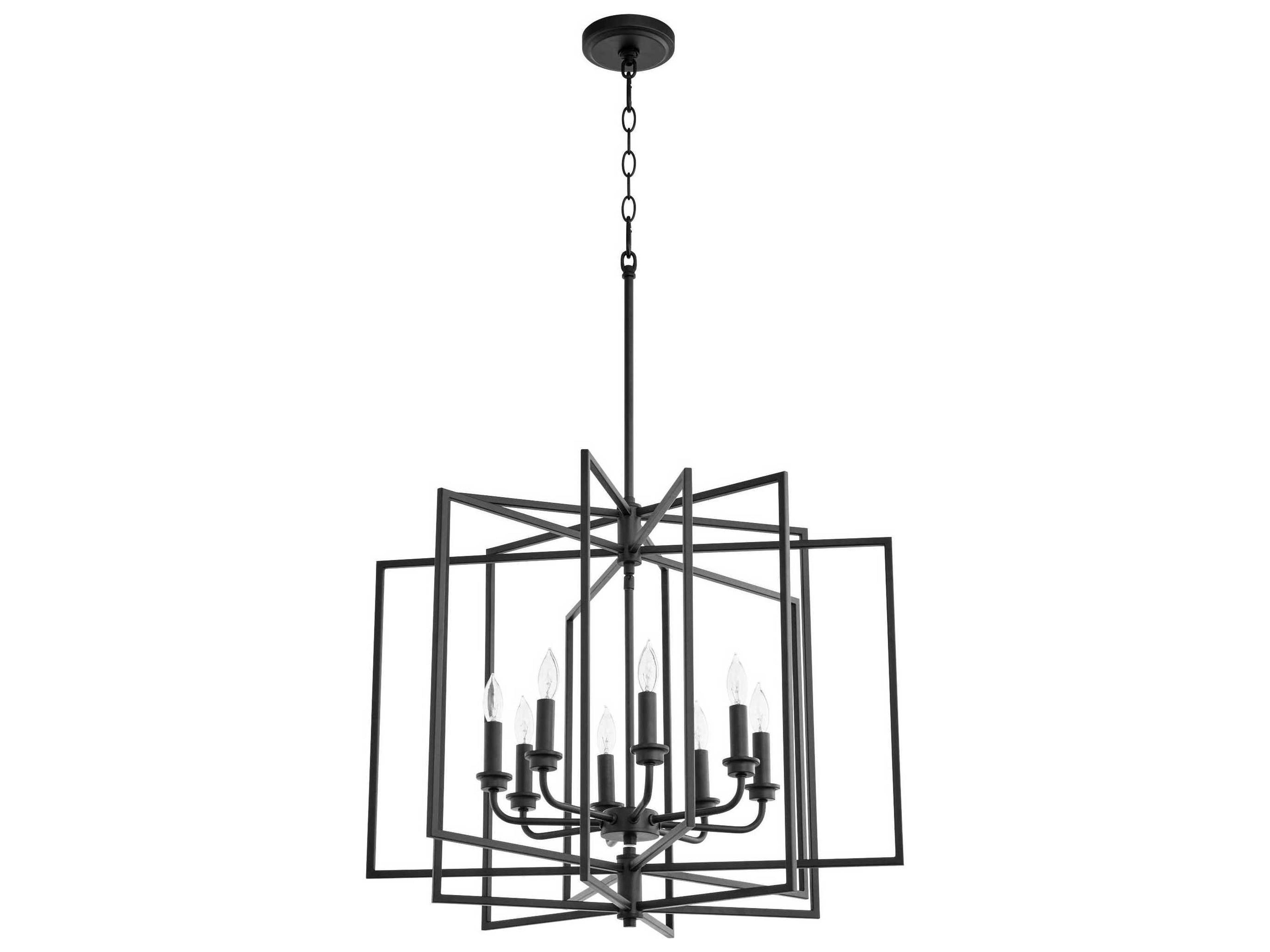Hammond 8-Light Noir Black Candelabra Geometric Chandelier
