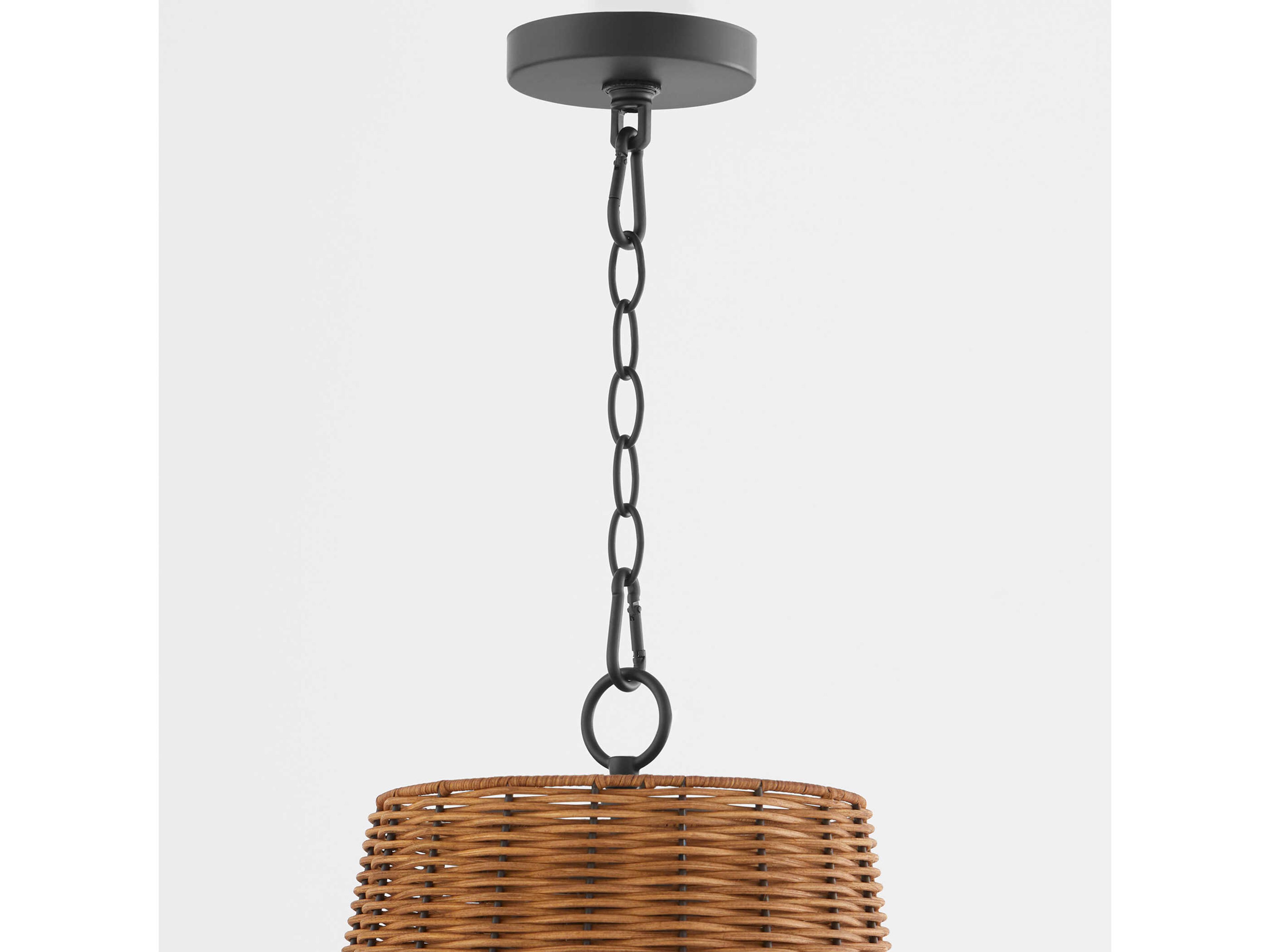 Quorum 3-Light Matte Black Drum Pendant