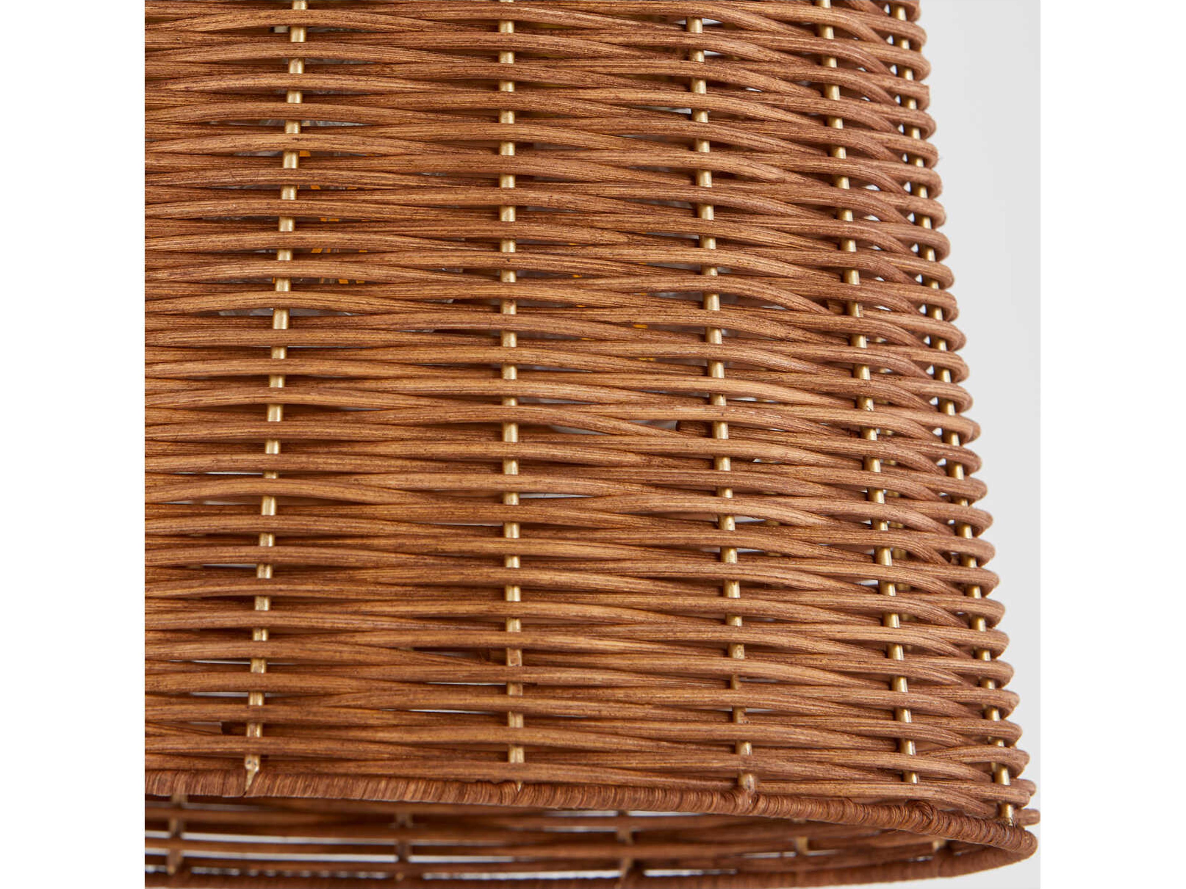 Quorum 3-Light Aged Brass Drum Pendant