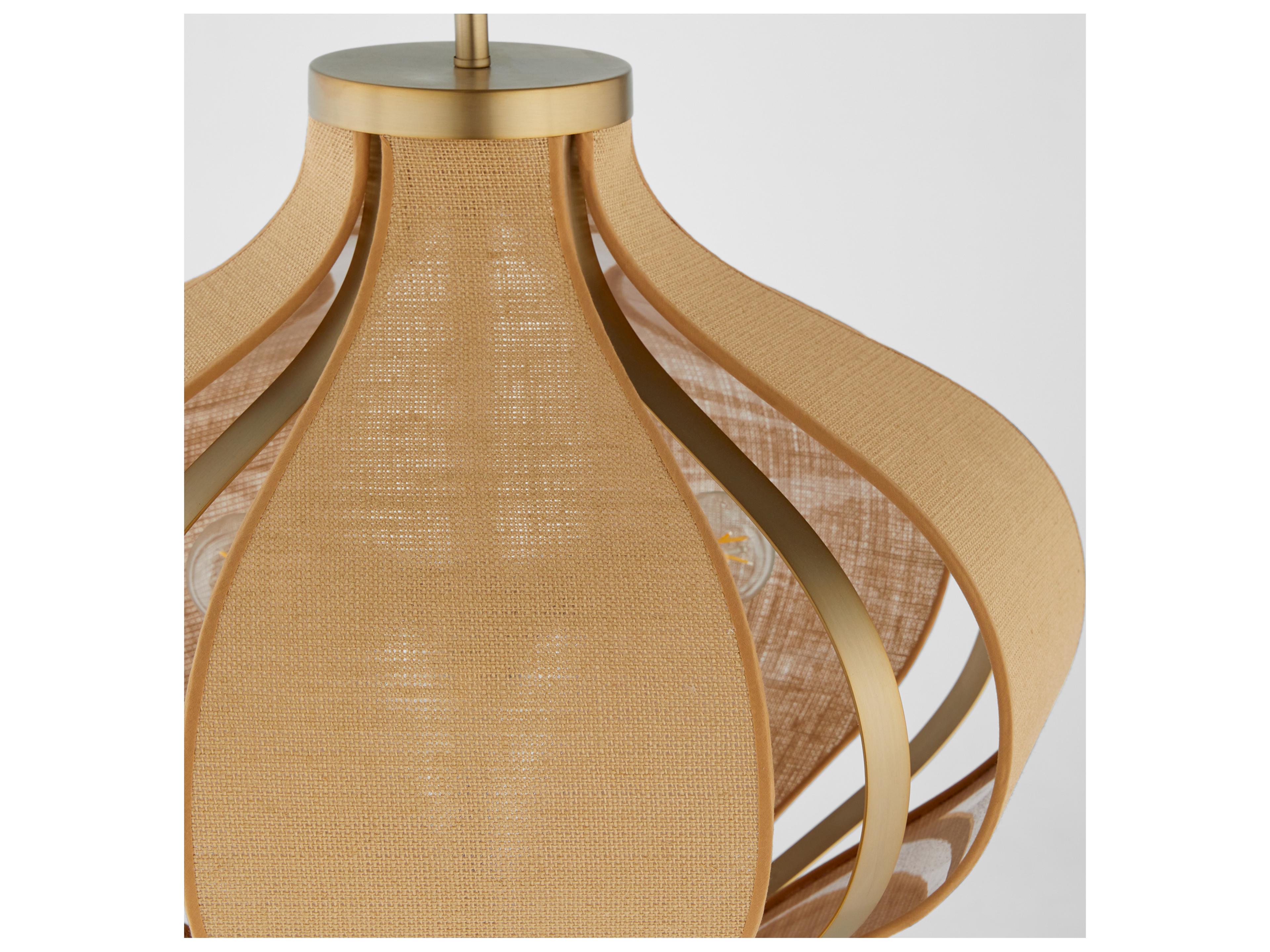 Quorum Monroe 3-Light Aged Brass Pendant