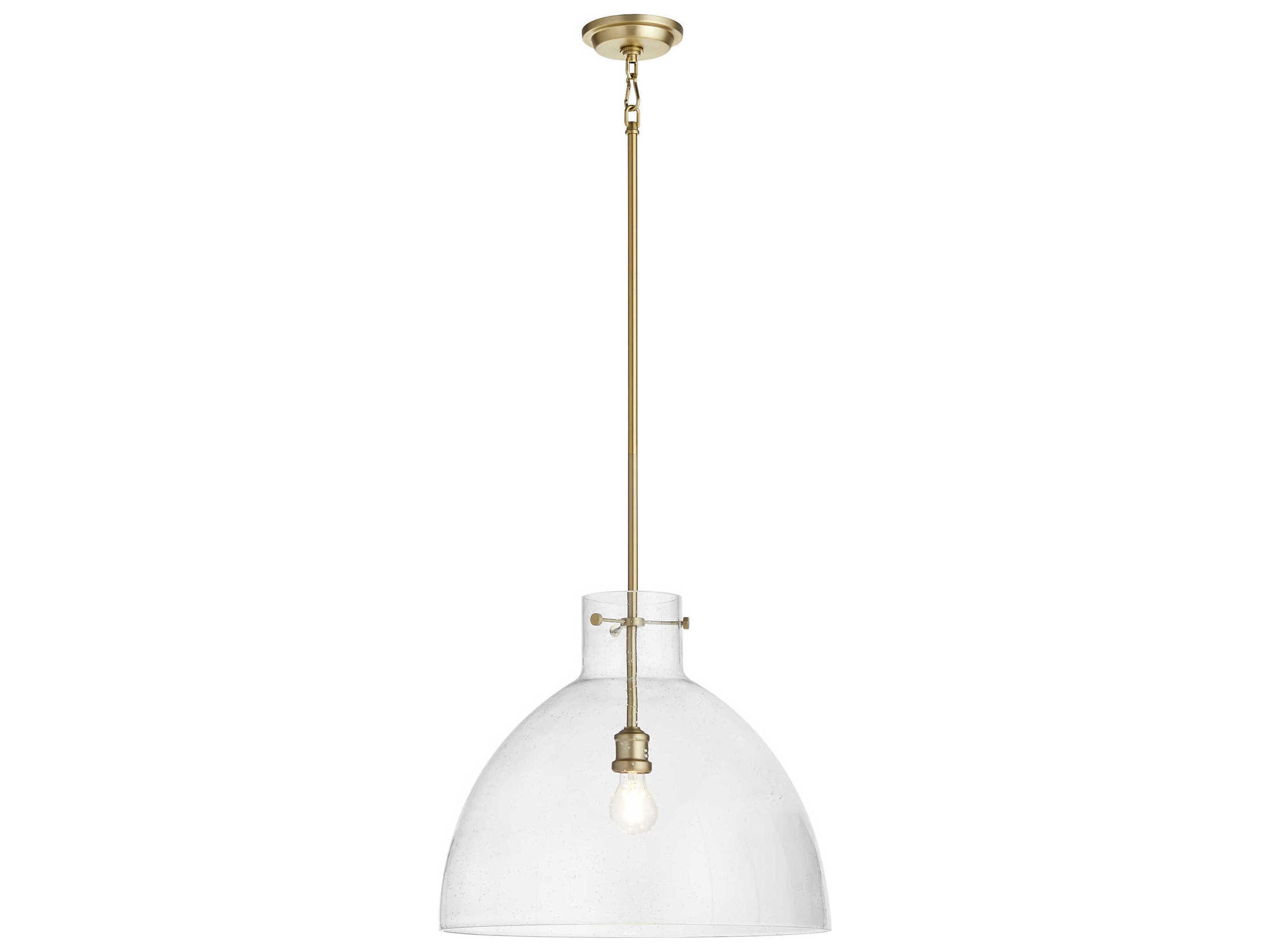 Quorum 1-Light Aged Brass Dome Pendant