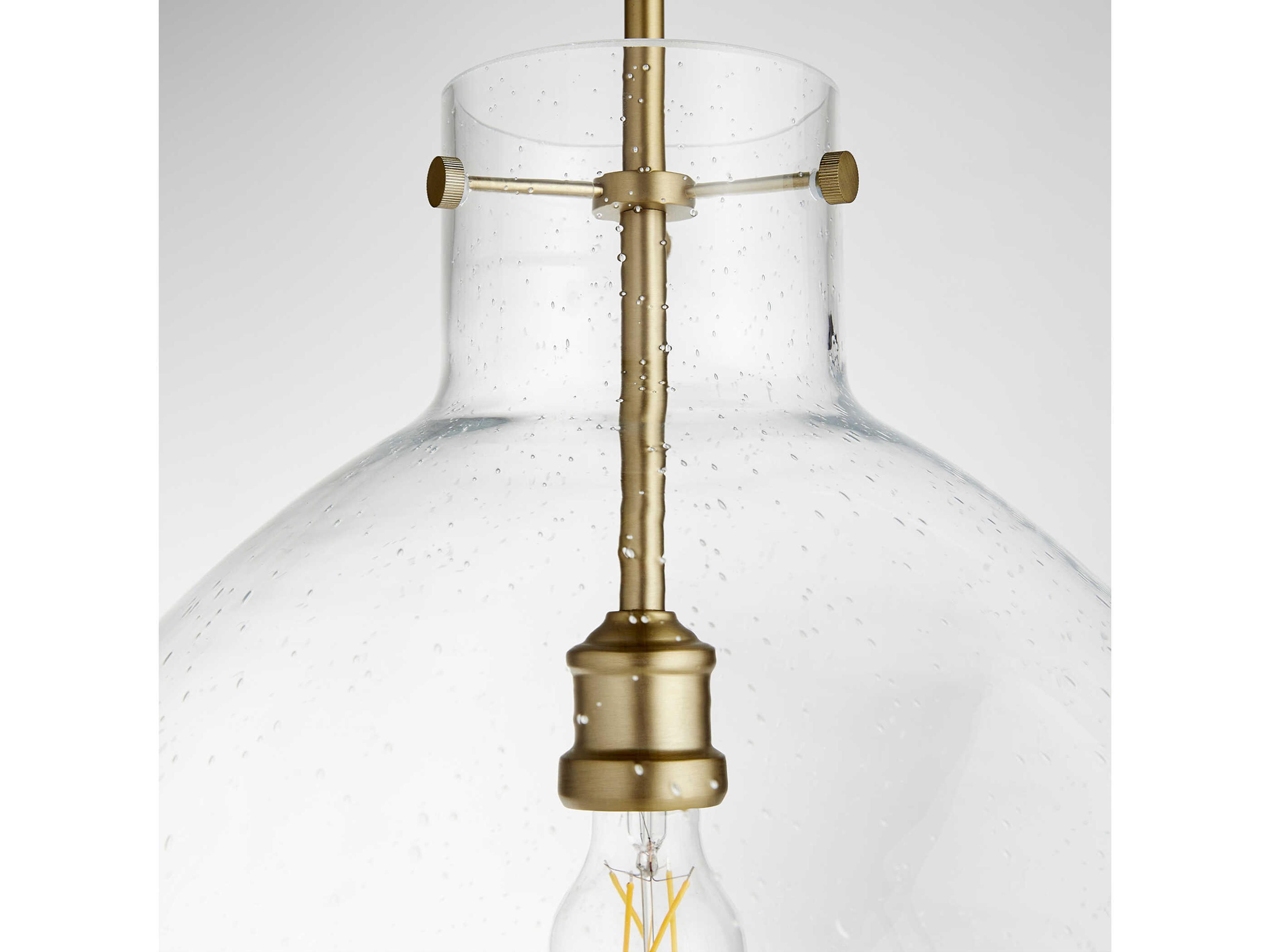 Quorum 1-Light Aged Brass Dome Pendant