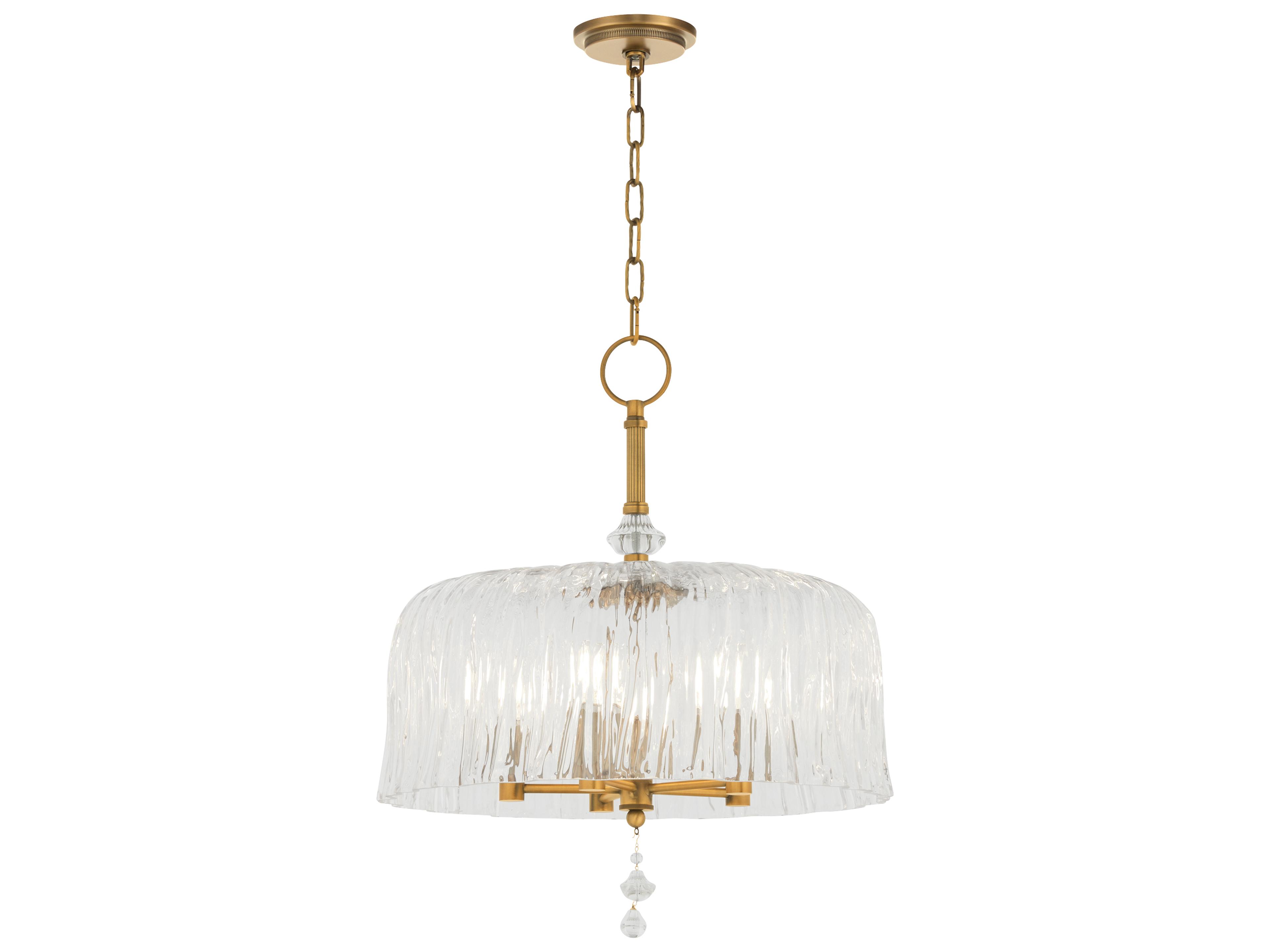Quorum Meriam 5-Light Brushed Brass Drum Pendant