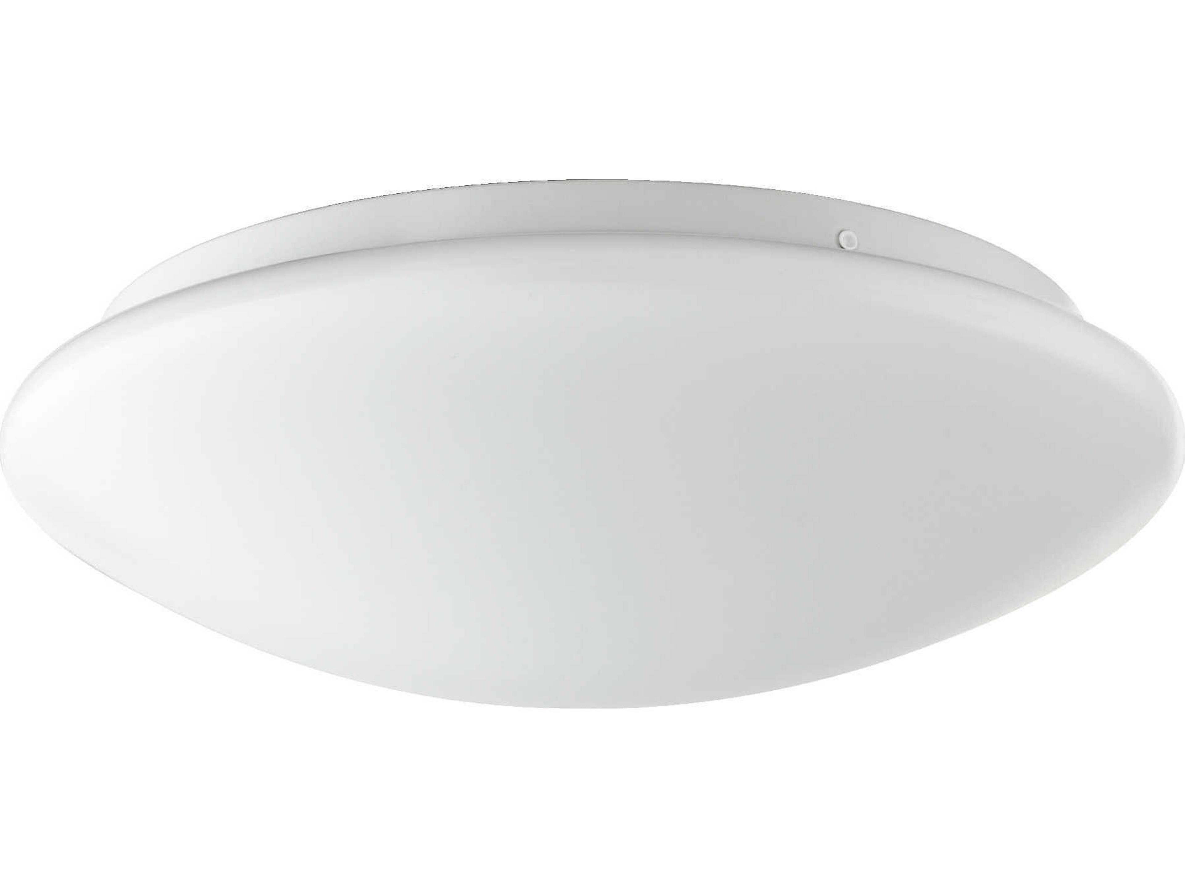 1-Light White LED Bowl Round Flush Mount